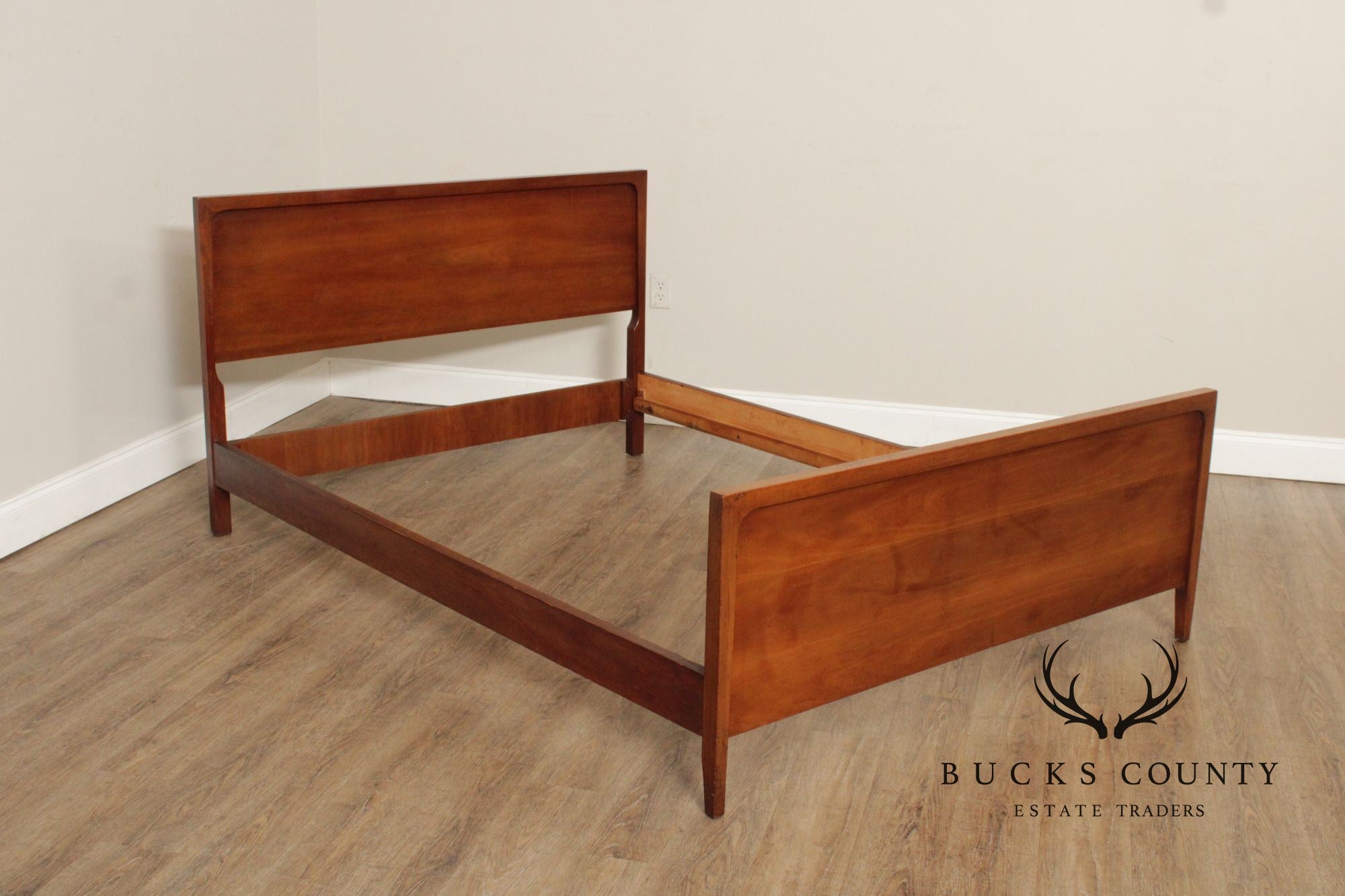 Mid Century Modern Full-Size Cherry Bed Frame