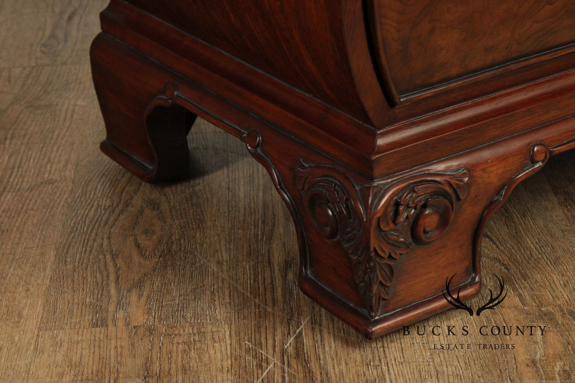 Ethan Allen Townhouse Collection Burlwood Bombe Chest