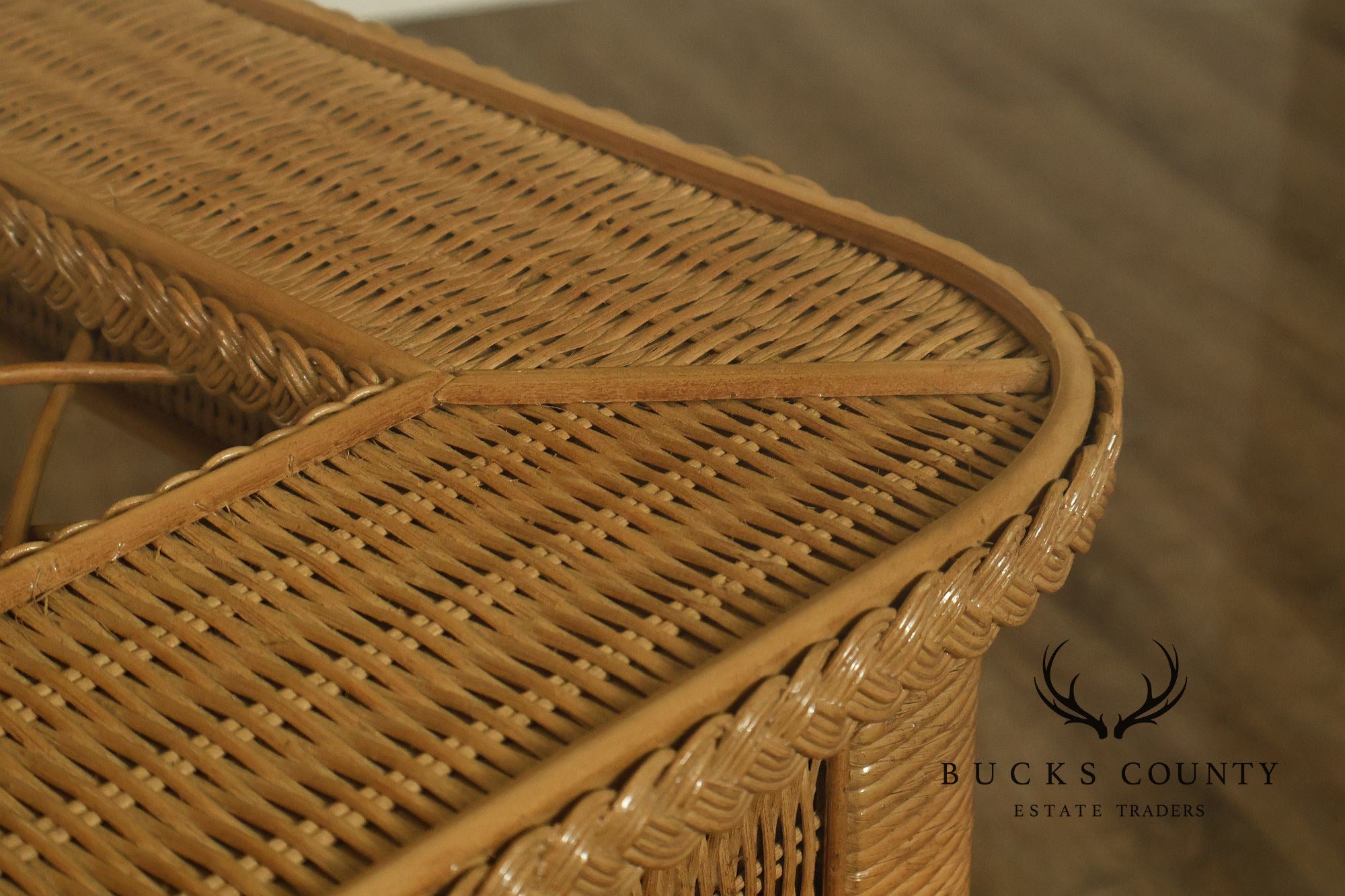 Lexington Henry Link Glass Top Wicker Dining Table