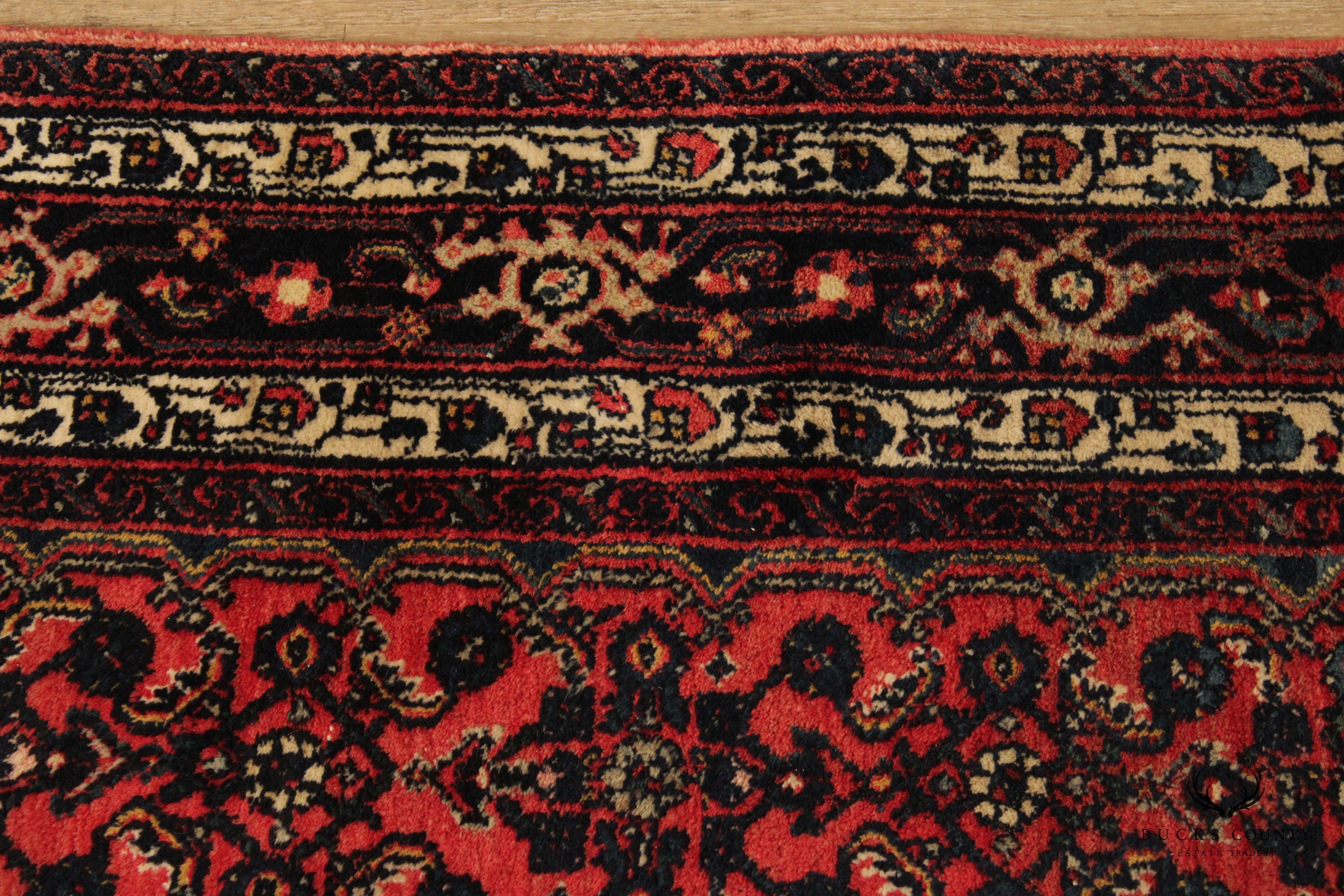 Persian Baluchi Tribal Wool Area Rug With Red Field, 6' x 4'