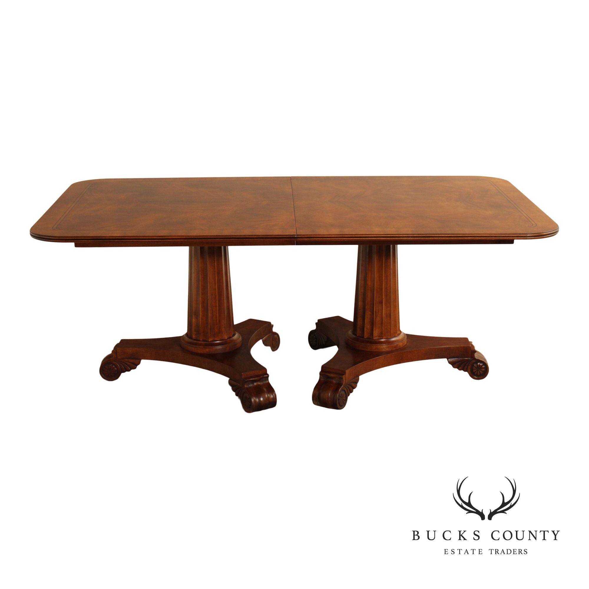 Empire Style Double Pedestal Mahogany Dining Table