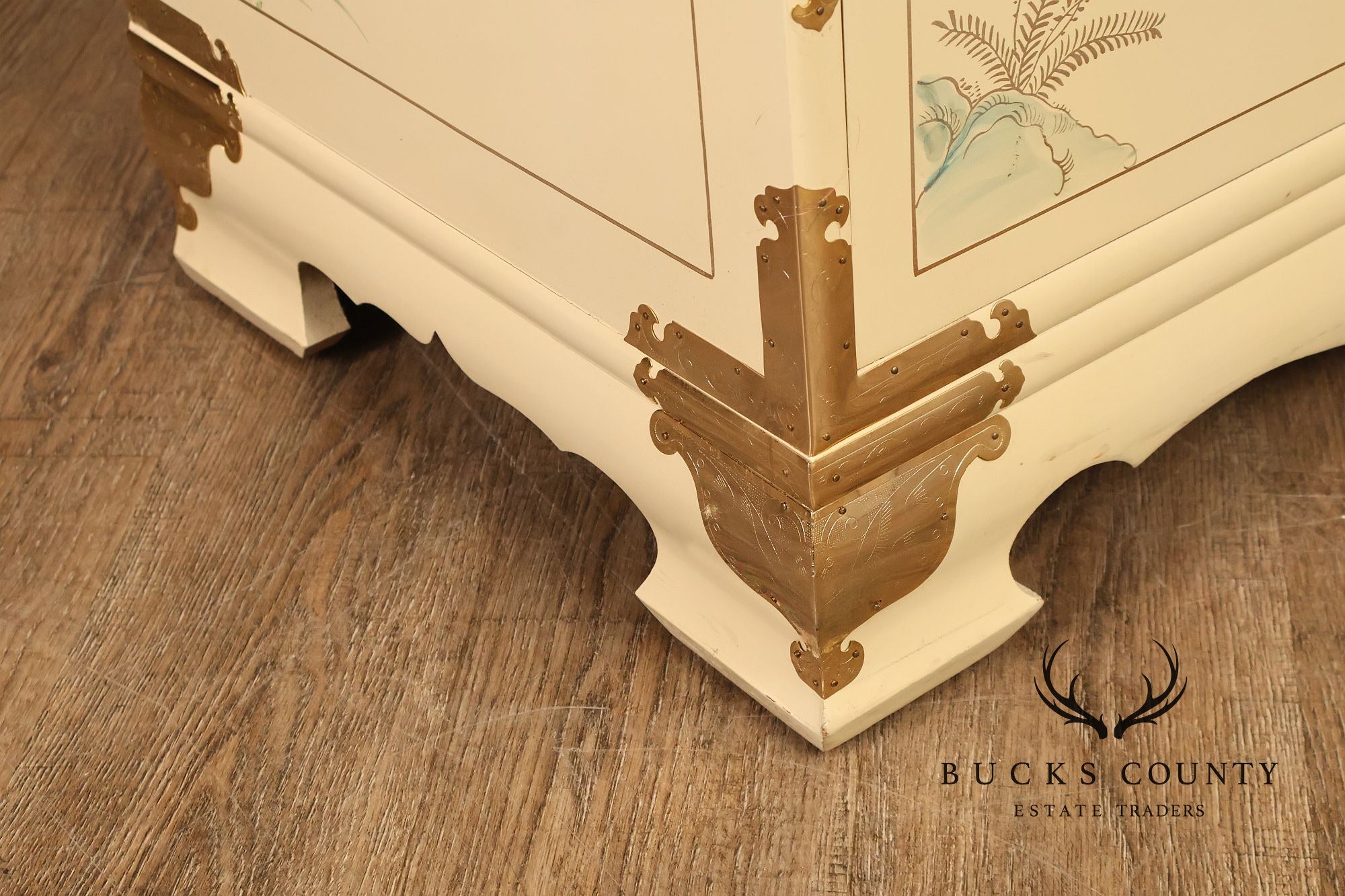 Painted Chinoiserie Style Dresser With Brass Hardware