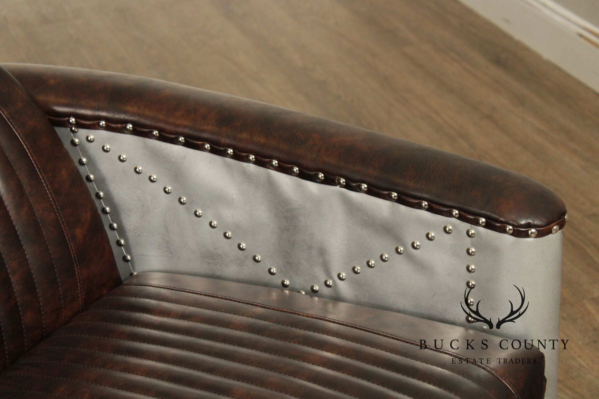 Aviator Style Leather Sofa