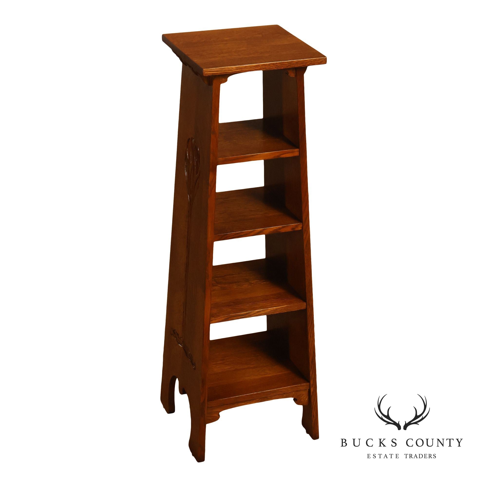 Stickley Mission Collection Oak Tree of Life Pedestal