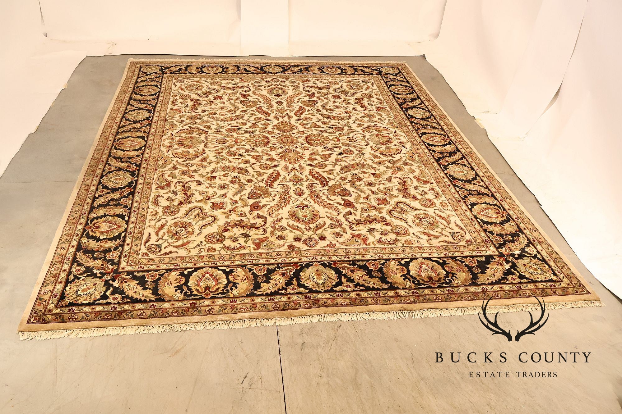 Persian Style Floral Wool Area Rug 12 inch x 15 inch 10 inch