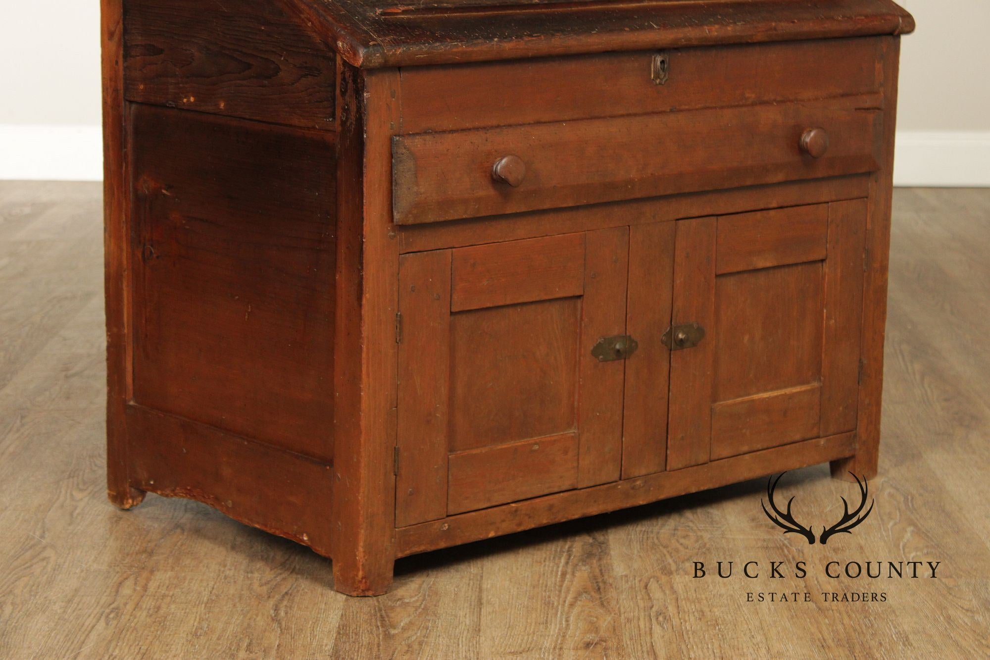 Antique Country Pine Slant Front Schoolmaster’s Desk