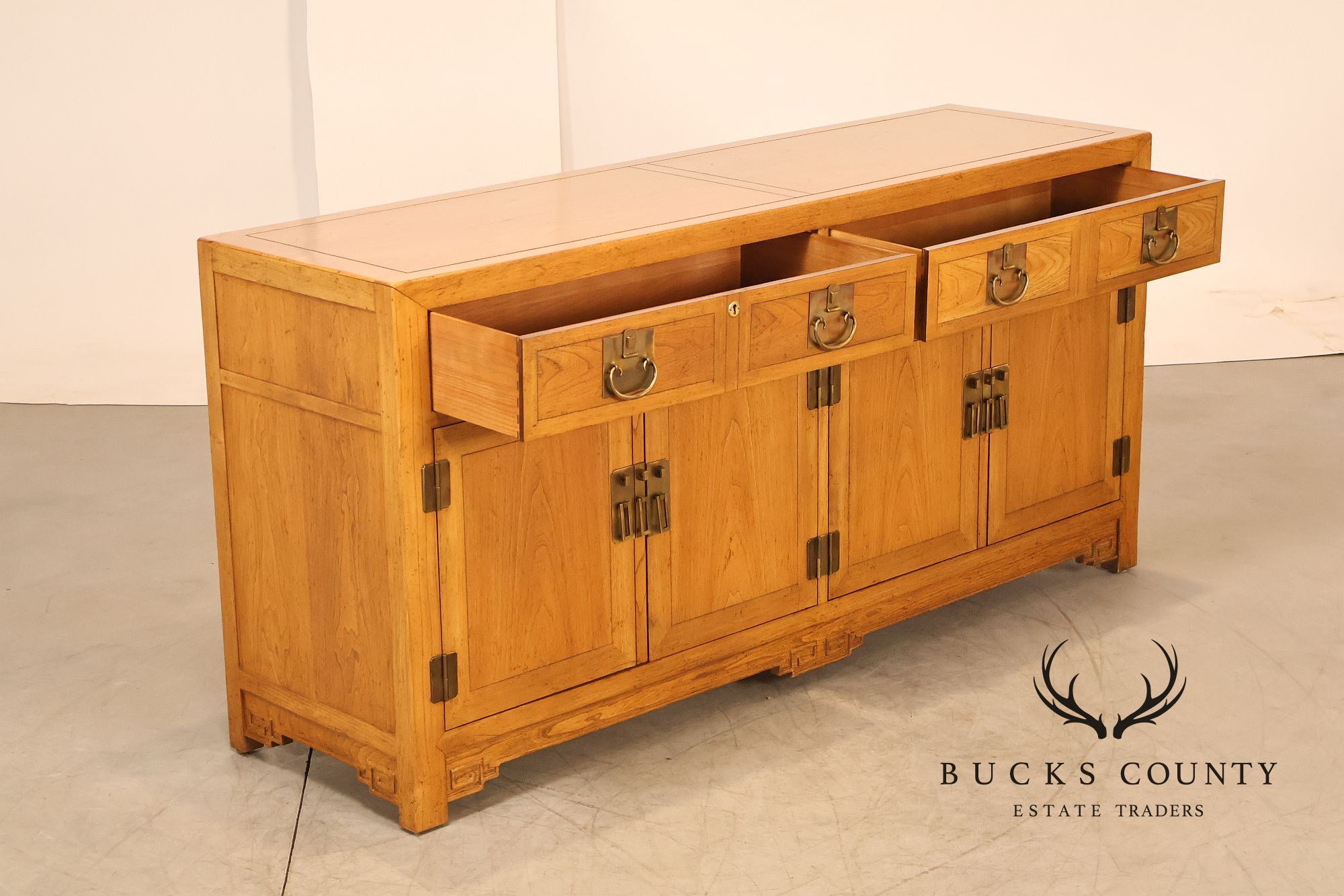 Baker Asian Style Hardwood Credenza Buffet Sideboard