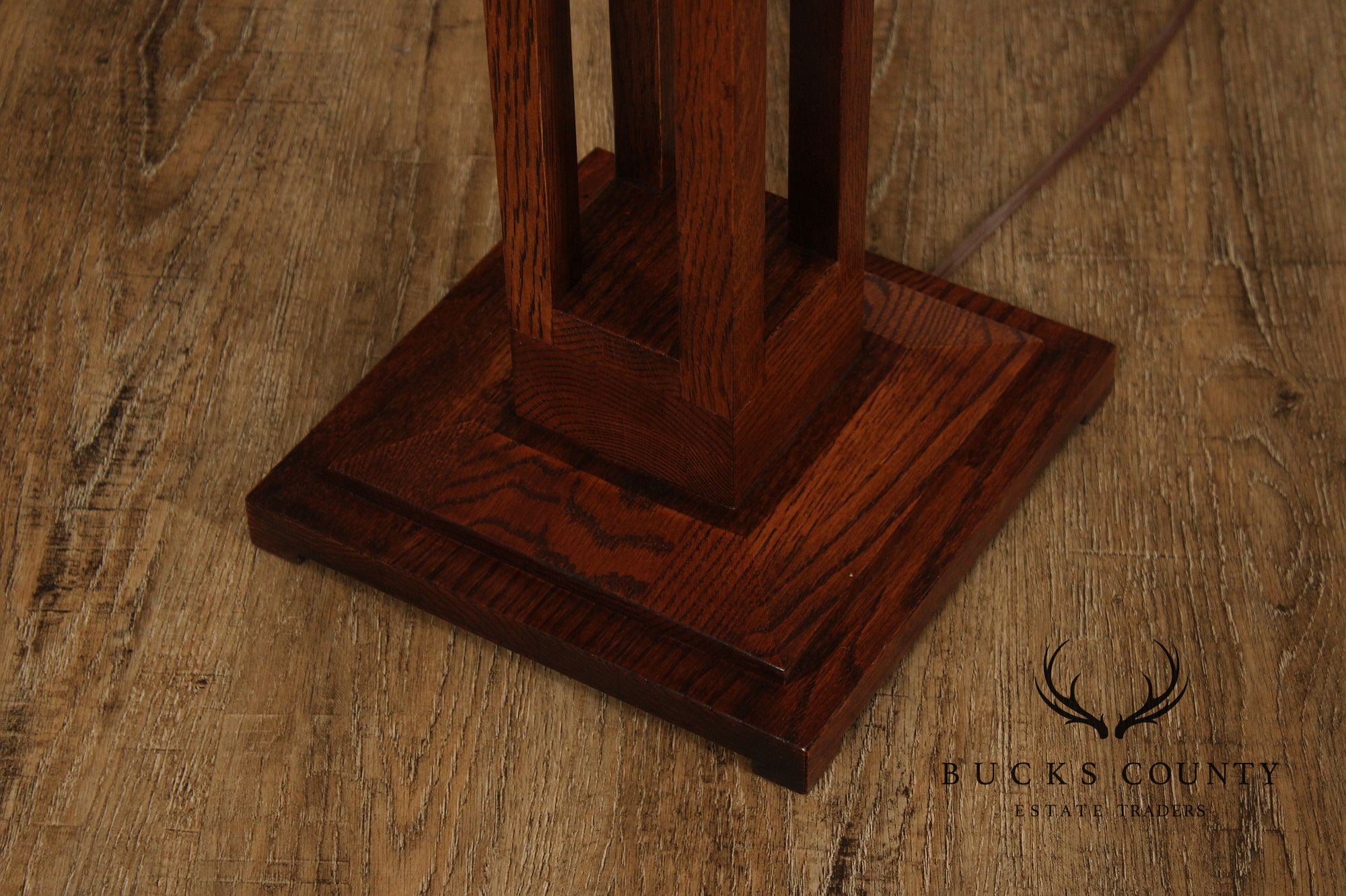 Quoizel Arts & Crafts Style Oak Floor Lamp