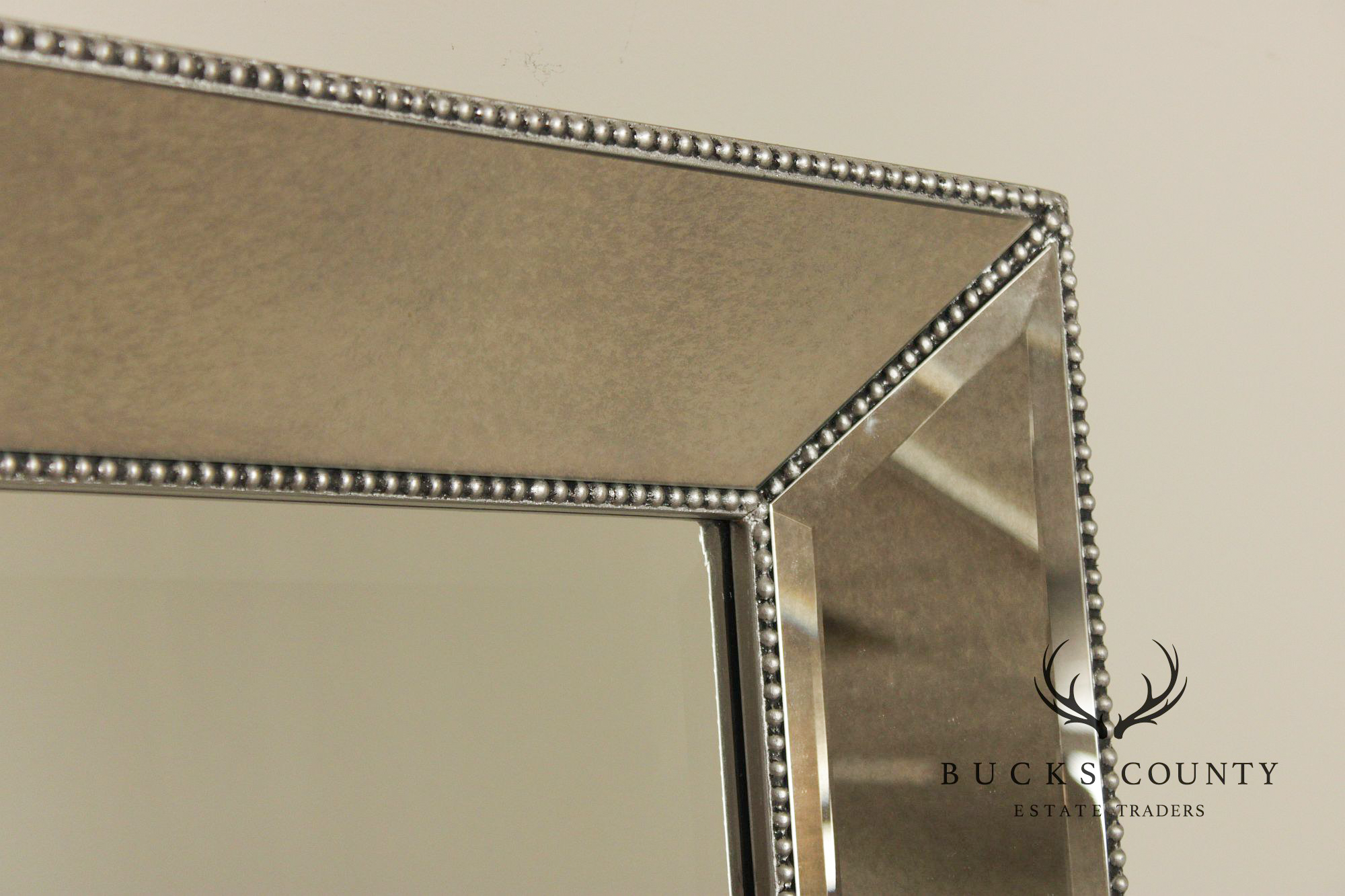 Hollywood Regency Oversized Beaded Floor Mirror