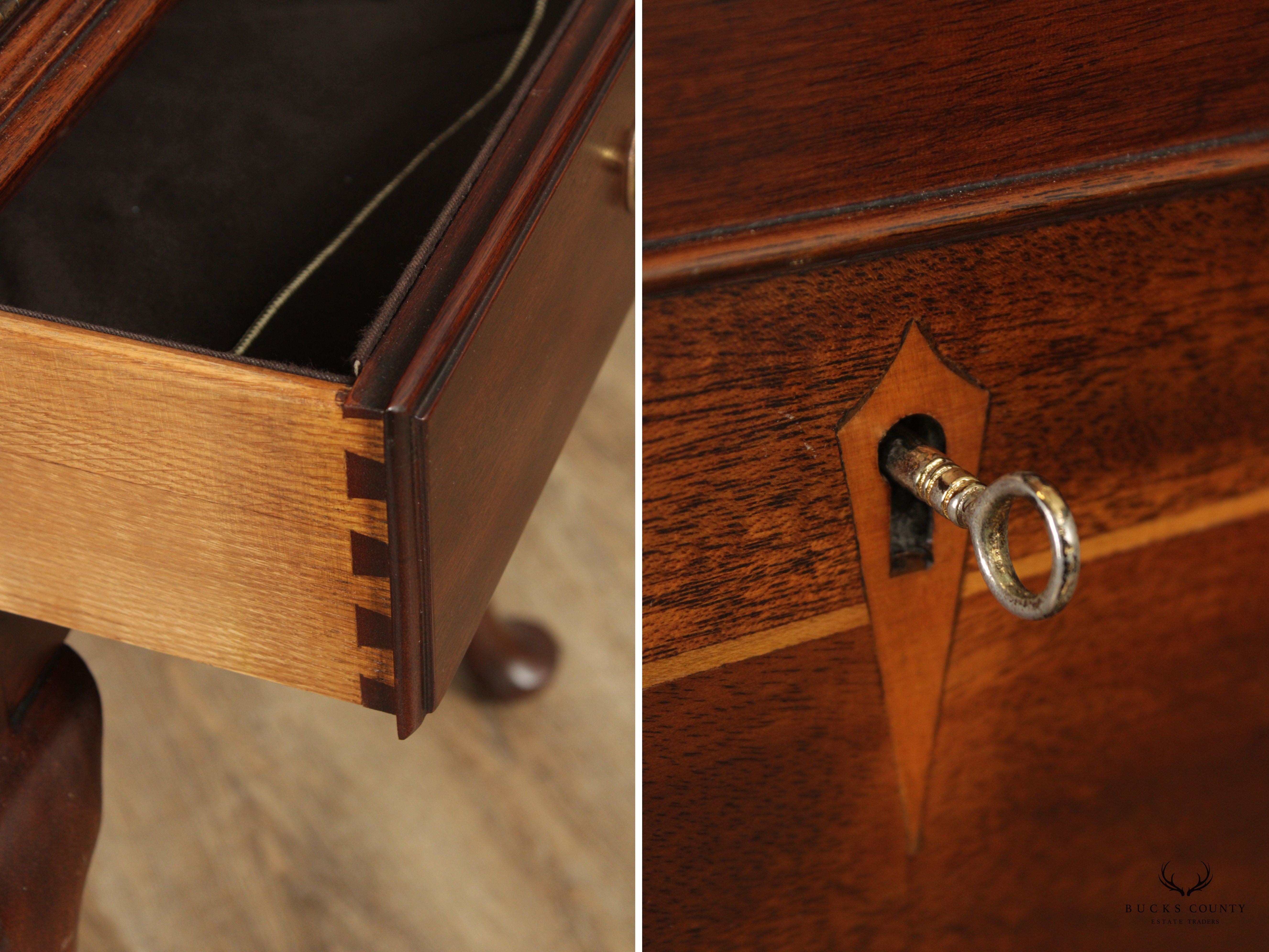 Henkel Harris Queen Anne Style Mahogany Silver Chest