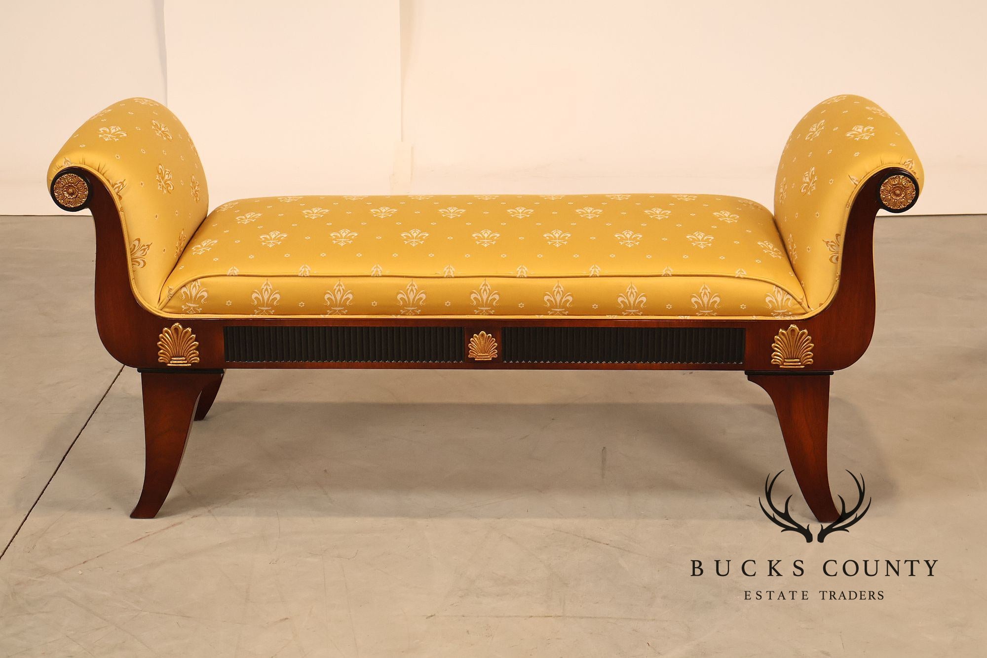Mariner Furniture Empire Style Mahogany Window Bench
