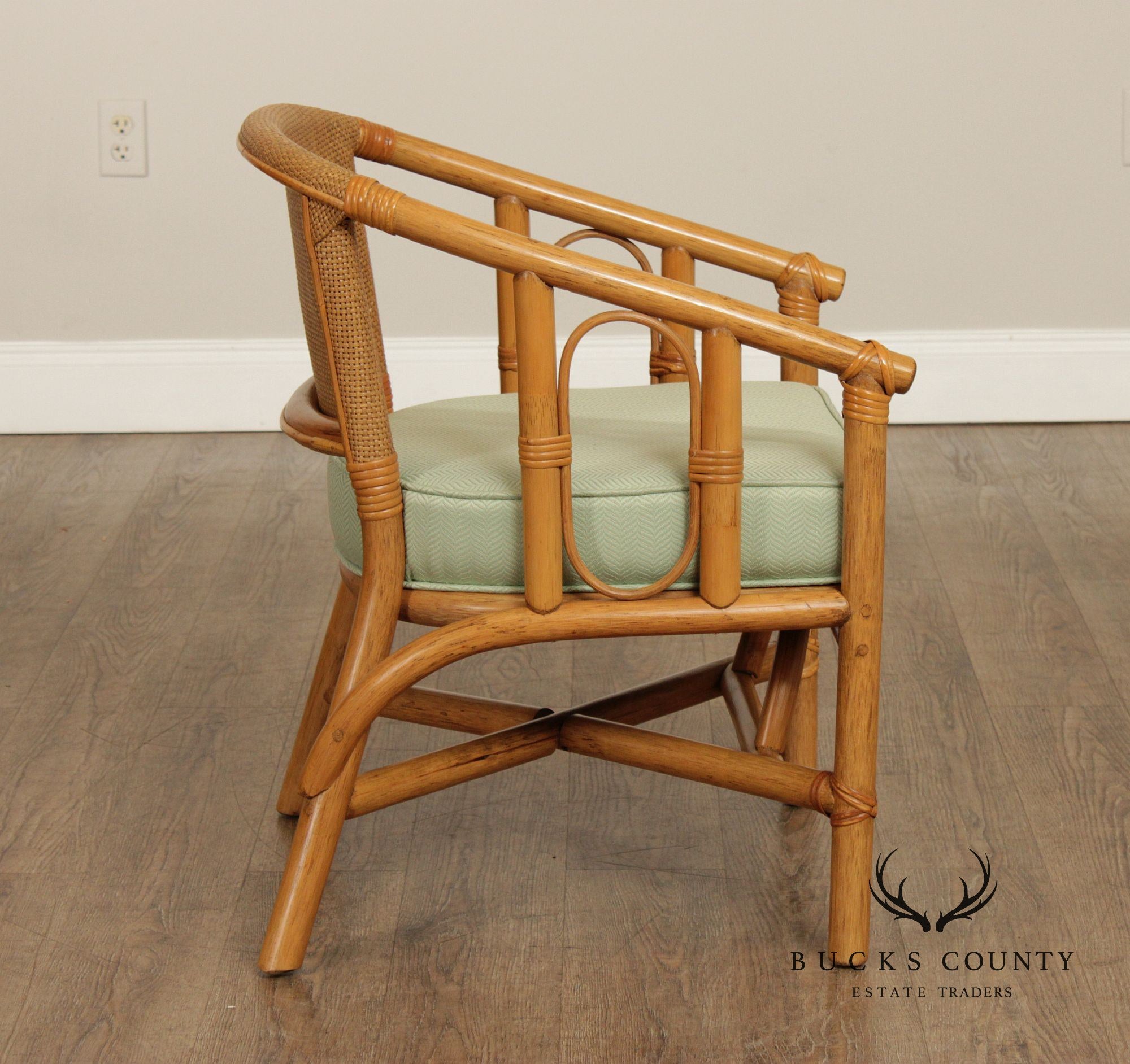 Hollywood Regency Rattan Lounge Chair