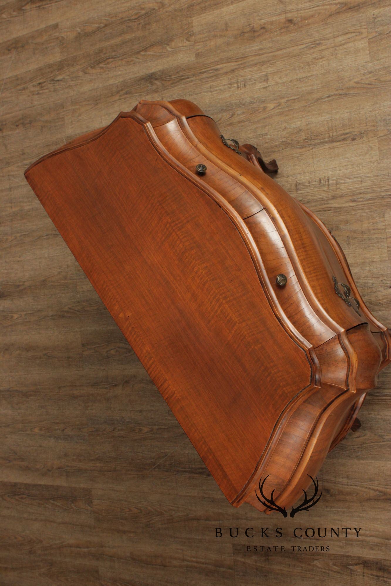 Vintage Italian Walnut Bombe Chest