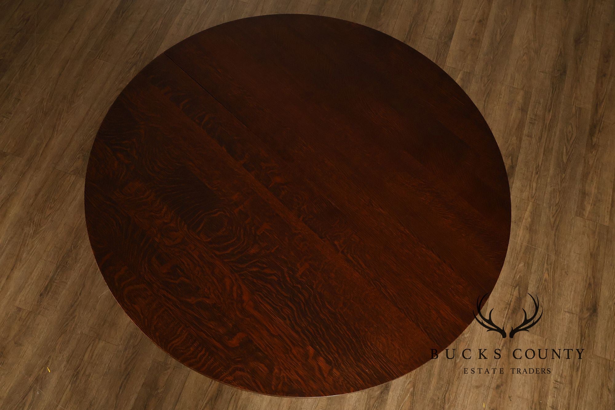 Stickley Mission Collection Round Oak Expandable Dining Table