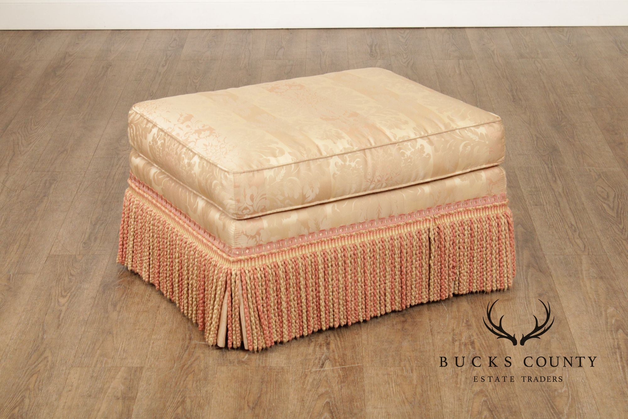 Century Furniture Pair of Fringed Ottomans