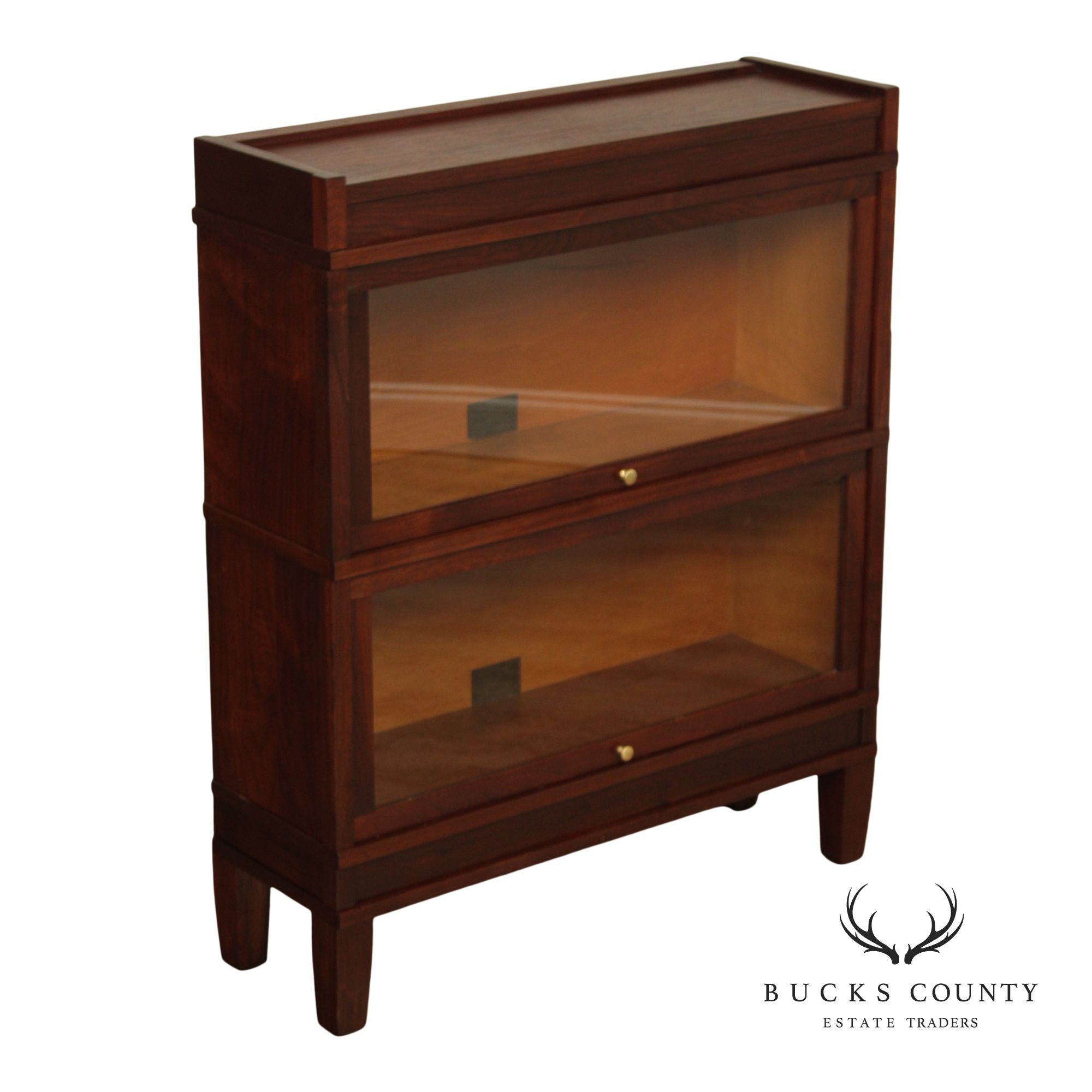 Globe Wernicke Antique Walnut Two-Section Barrister Bookcase