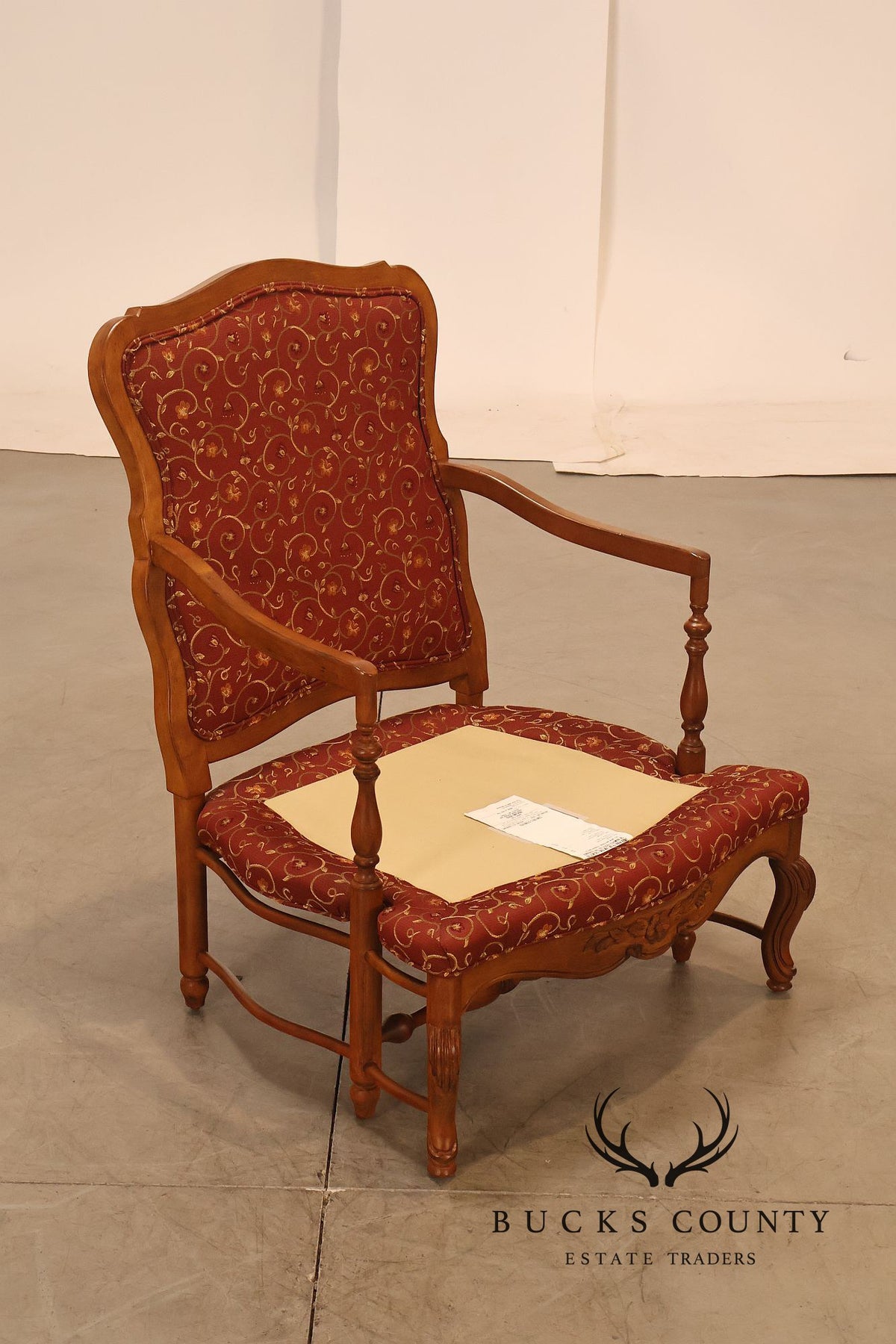 Highland House Pair Of Genevieve French Country Upholstered Lounge Chairs