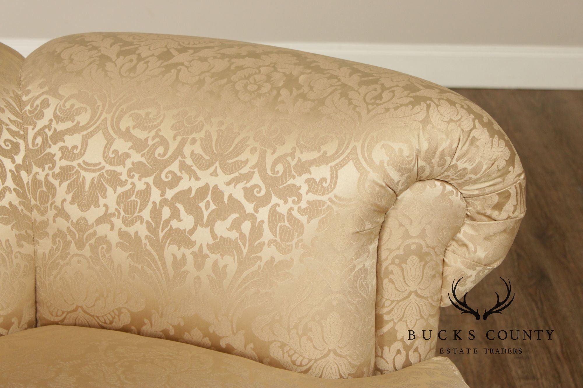 Quality Damask Upholstered Loveseat