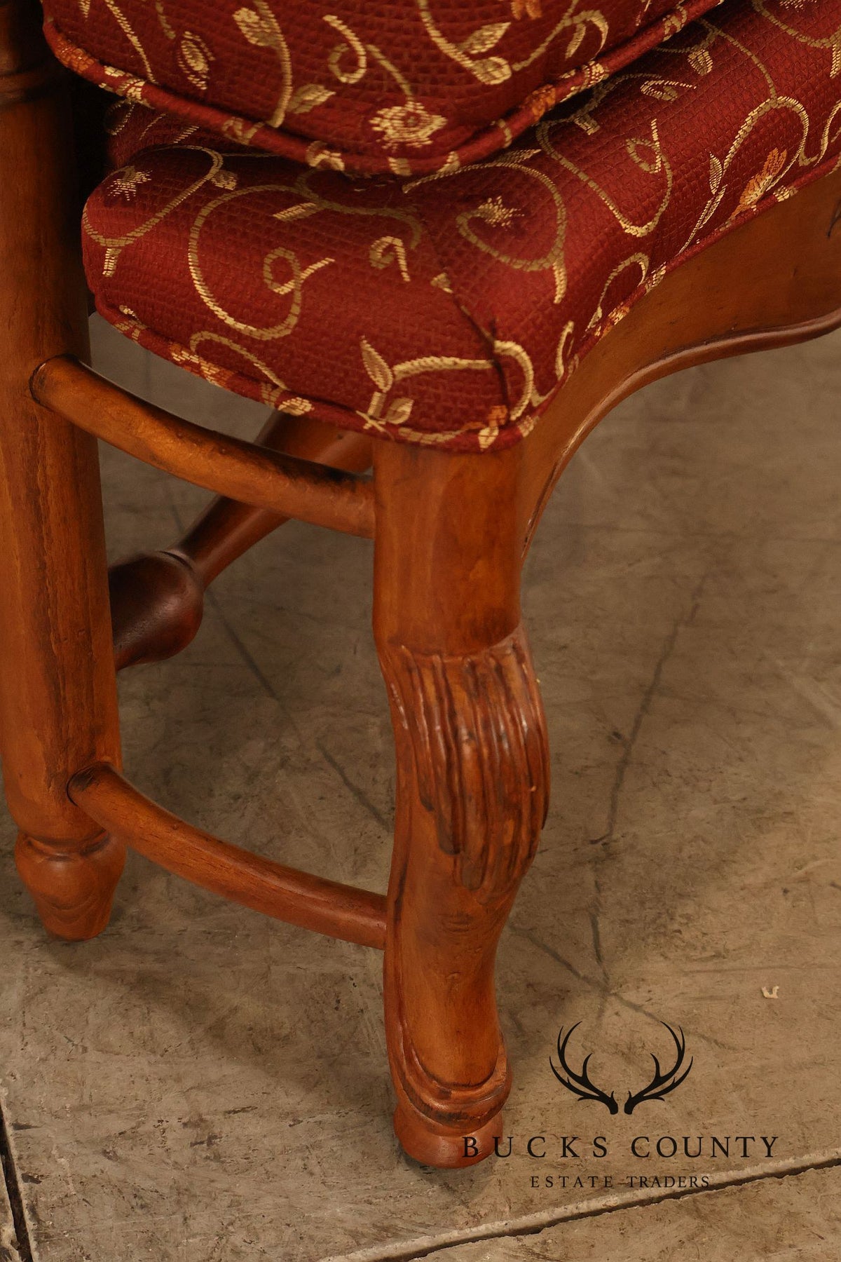 Highland House Pair Of Genevieve French Country Upholstered Lounge Chairs