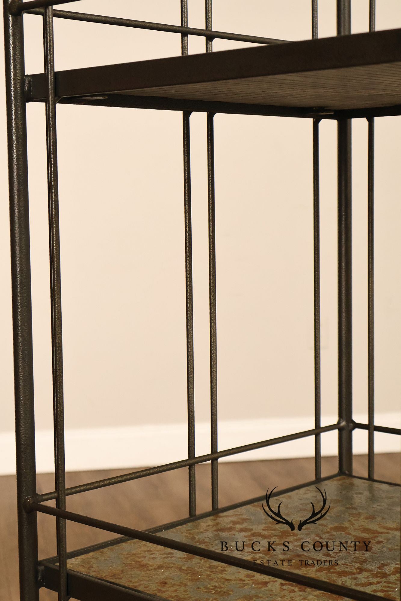 Charleston Forge Iron Etagere Four Tier Baker's Rack With Slate Shelves