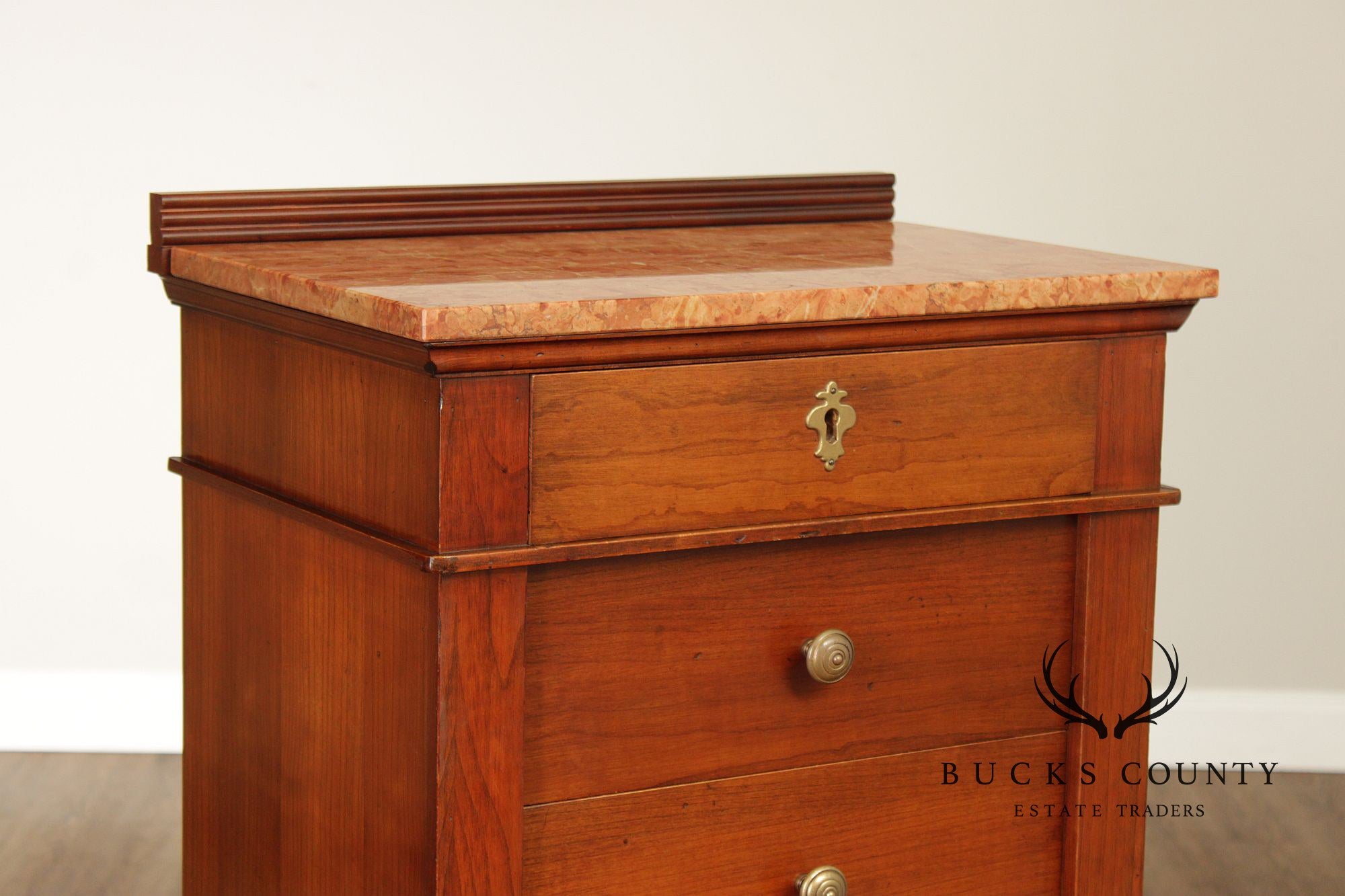 Italian Marble Top Fruitwood Lingerie Chest