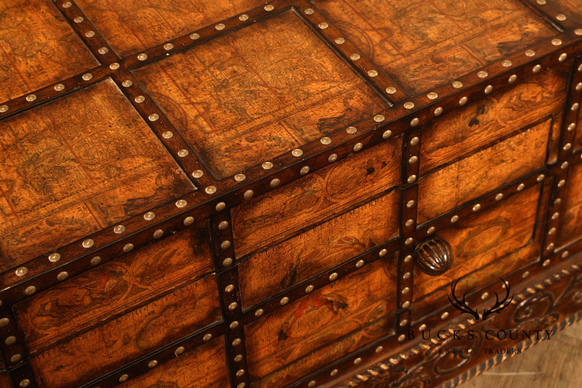 Pulaski 'Espaigne' Large Square Old World Map Storage Coffee Table