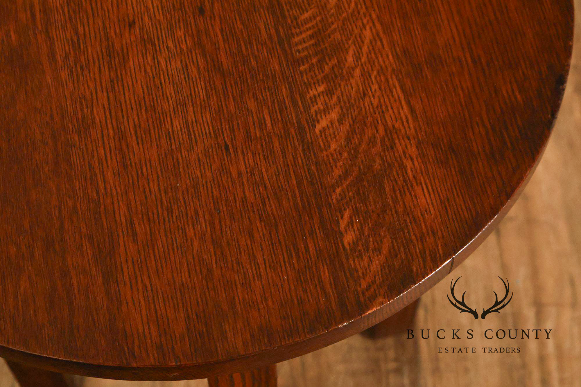 Arts And Crafts Style Round Oak Lamp Table