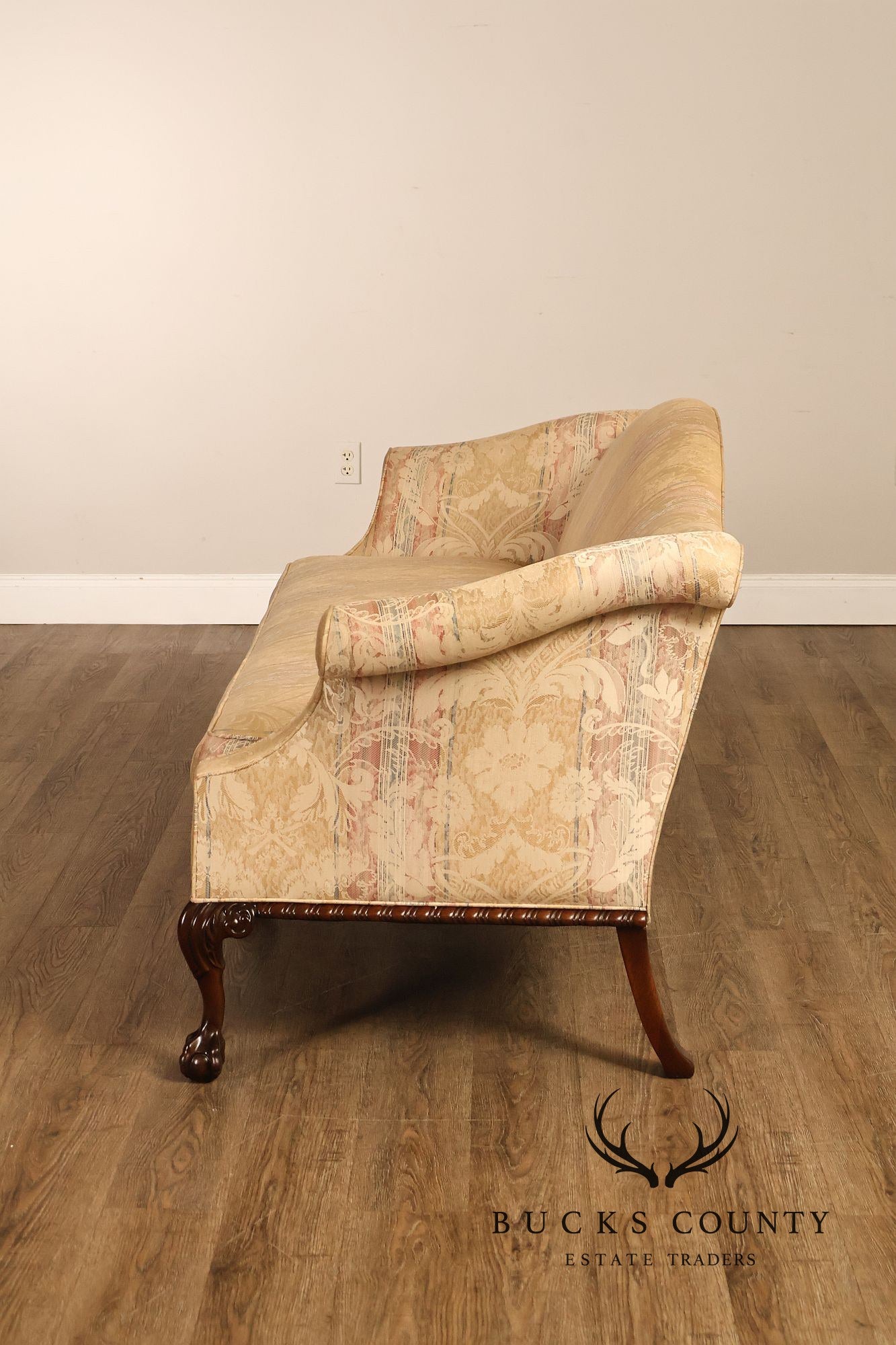 Hickory Chair Chippendale Style Mahogany Camelback Sofa