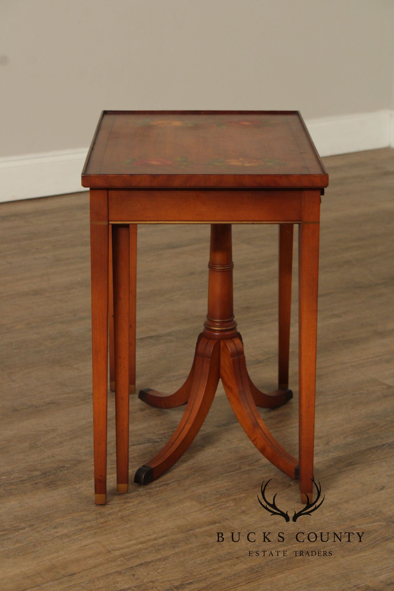 1930's Imperial Furniture Edwardian Set of Three Satinwood Nesting Tables