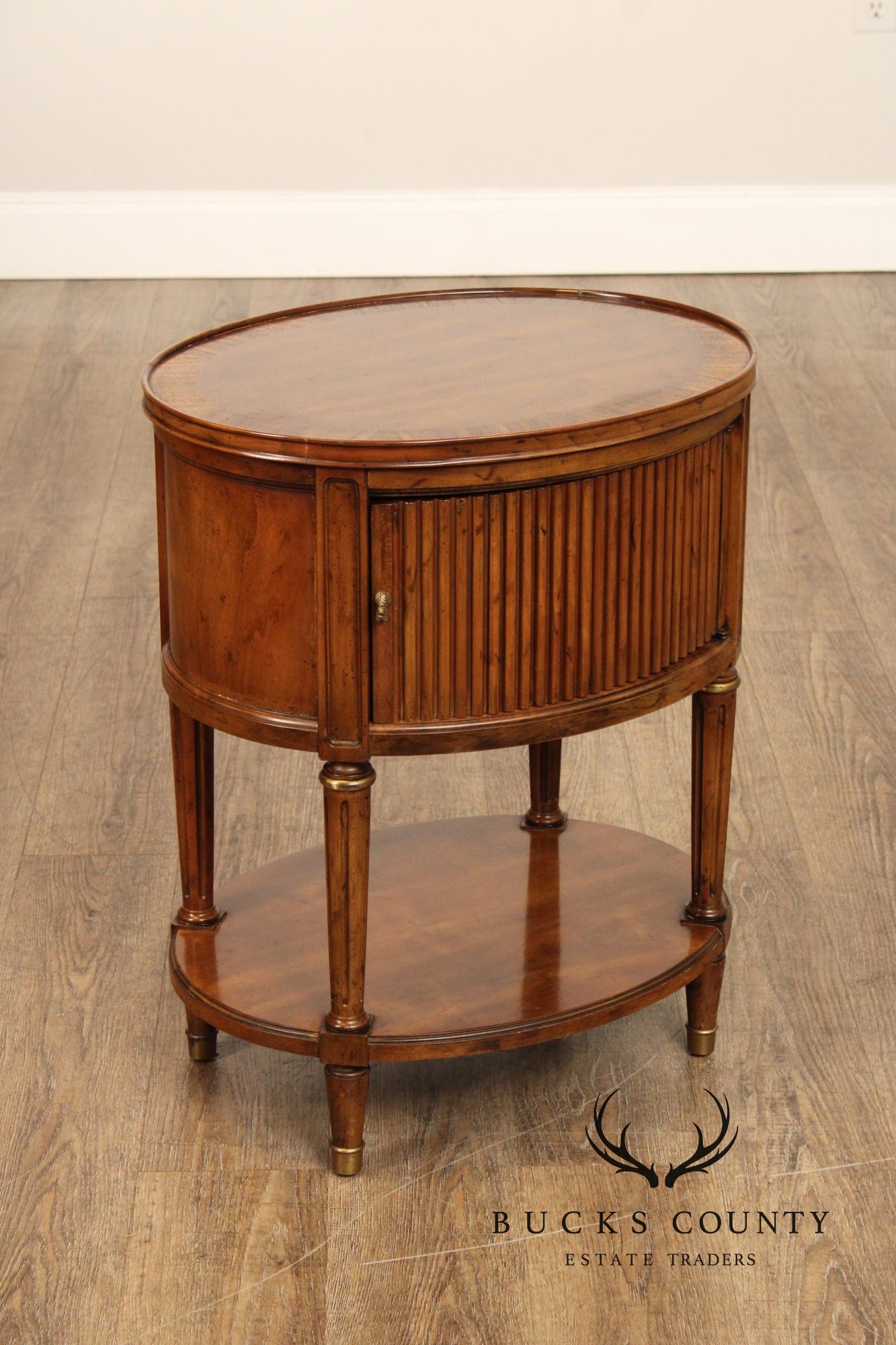 Heritage French Louis XVI Style Walnut Oval Side Table