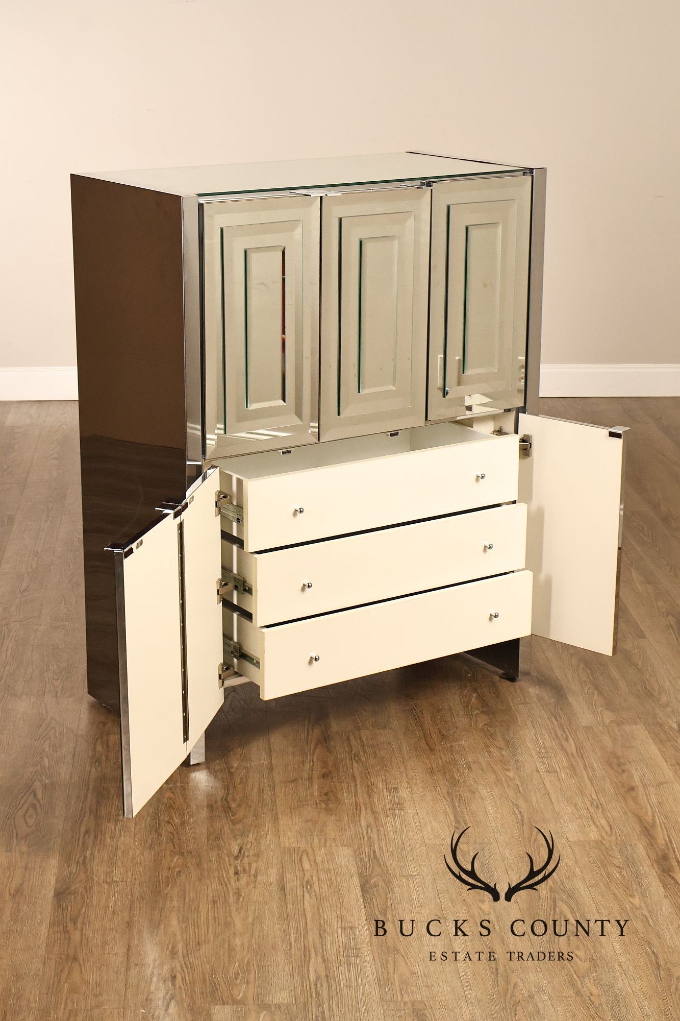 Ello Hollywood Regency Mirrored Armoire