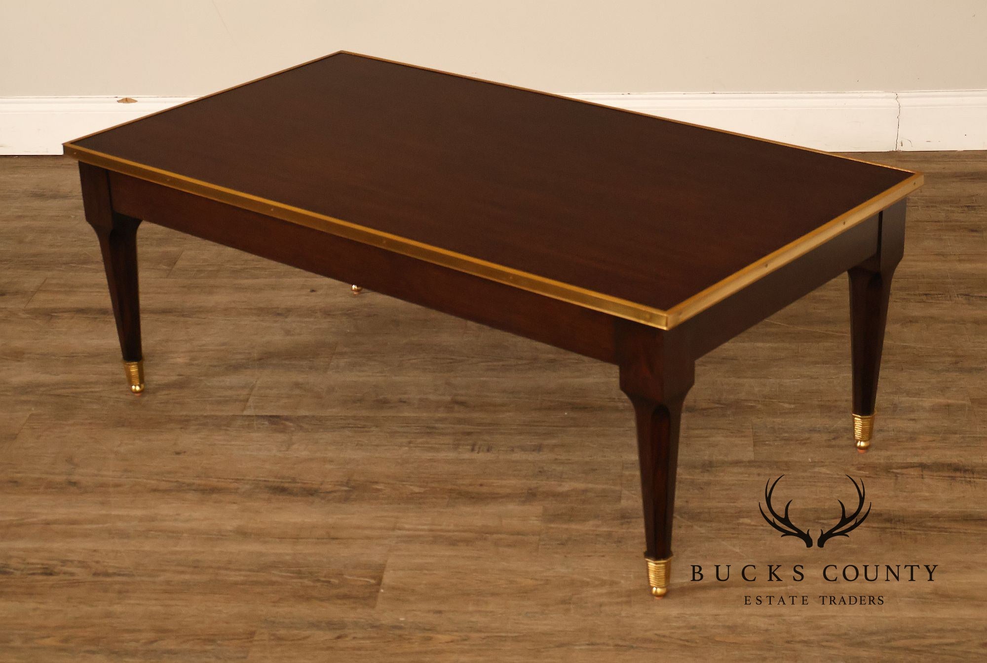 THEODORE ALEXANDER MAHOGANY BARON COCKTAIL TABLE