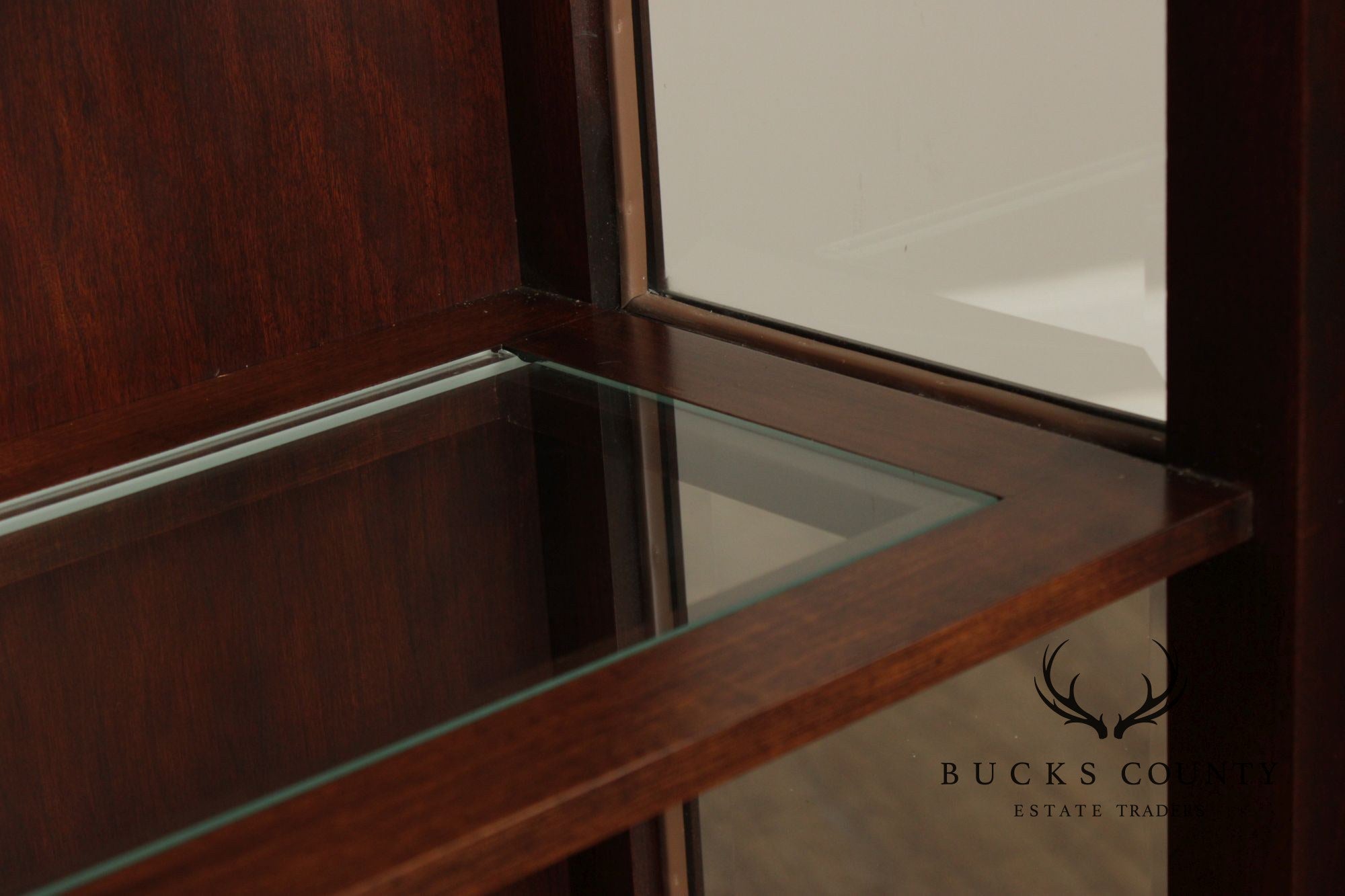 Union National Traditional Cherry Lighted Two Door Display Cabinet