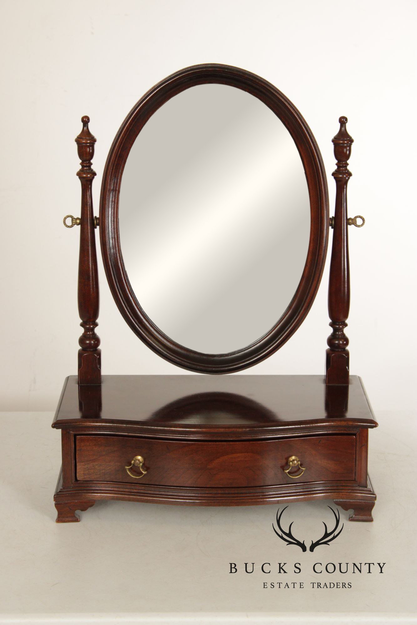 Ethan Allen Georgian Court Cherry Dresser Top Shaving Mirror