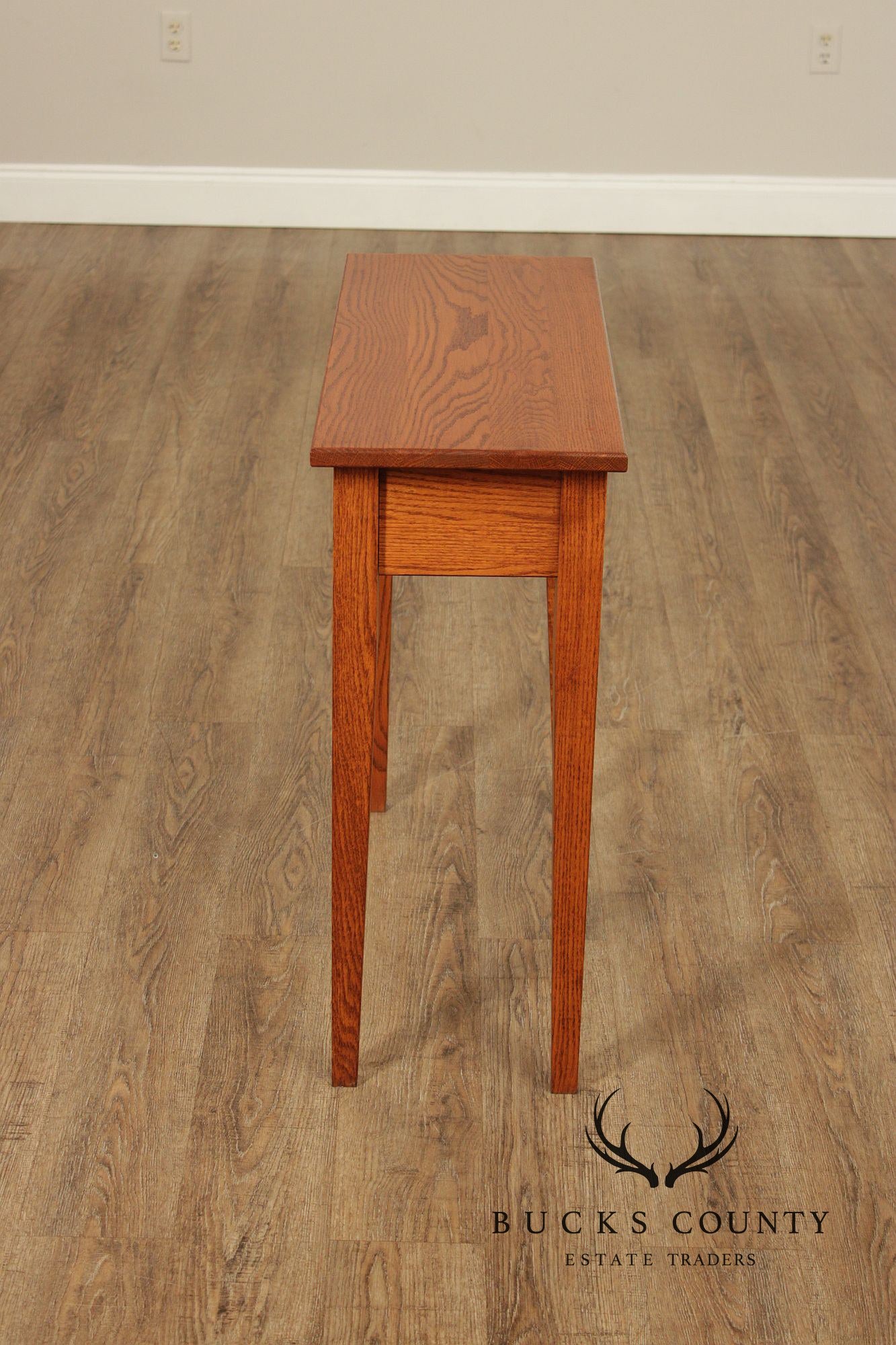 Shaker Style Narrow Oak Console Table