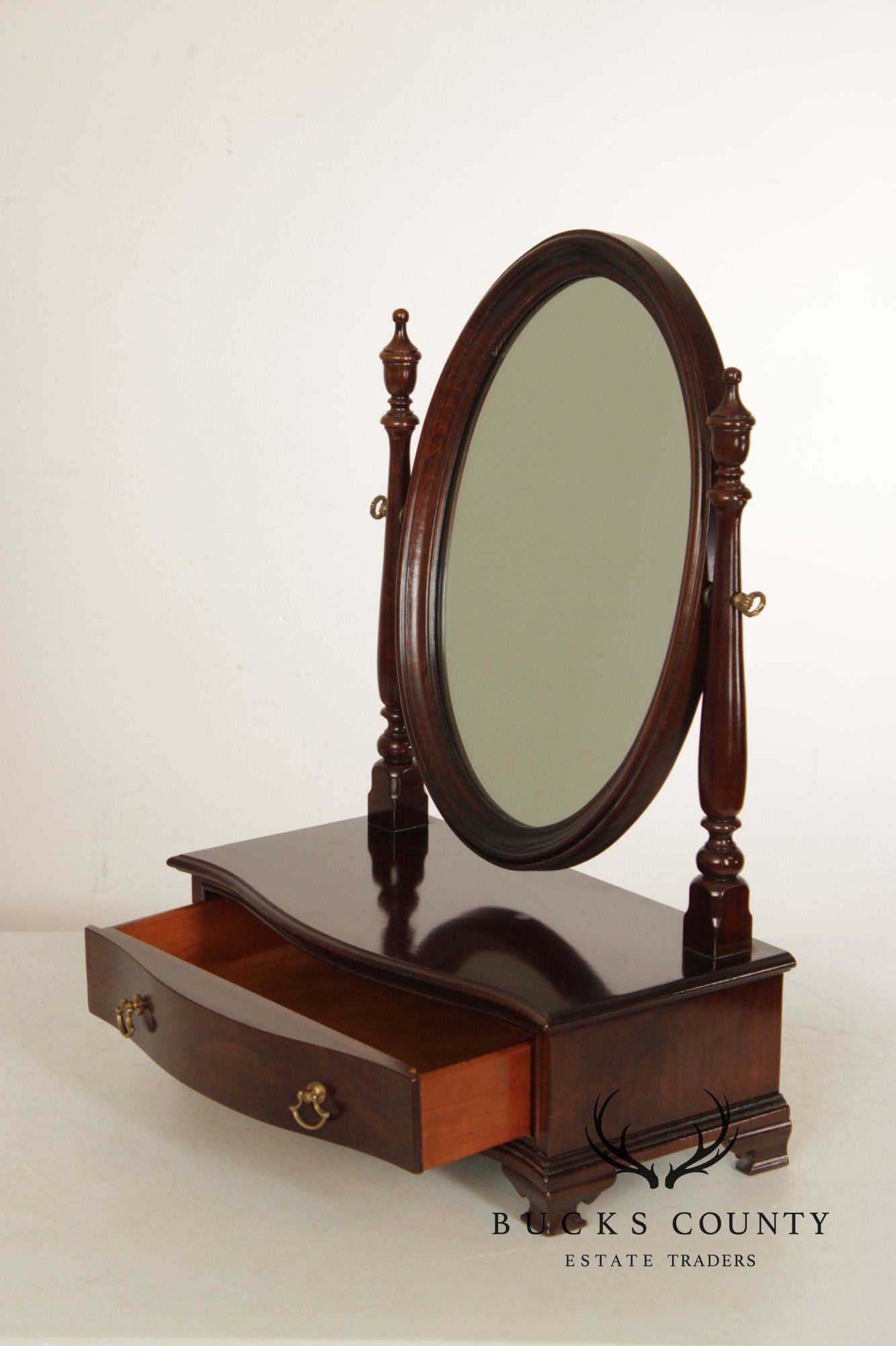 Ethan Allen Georgian Court Cherry Dresser Top Shaving Mirror
