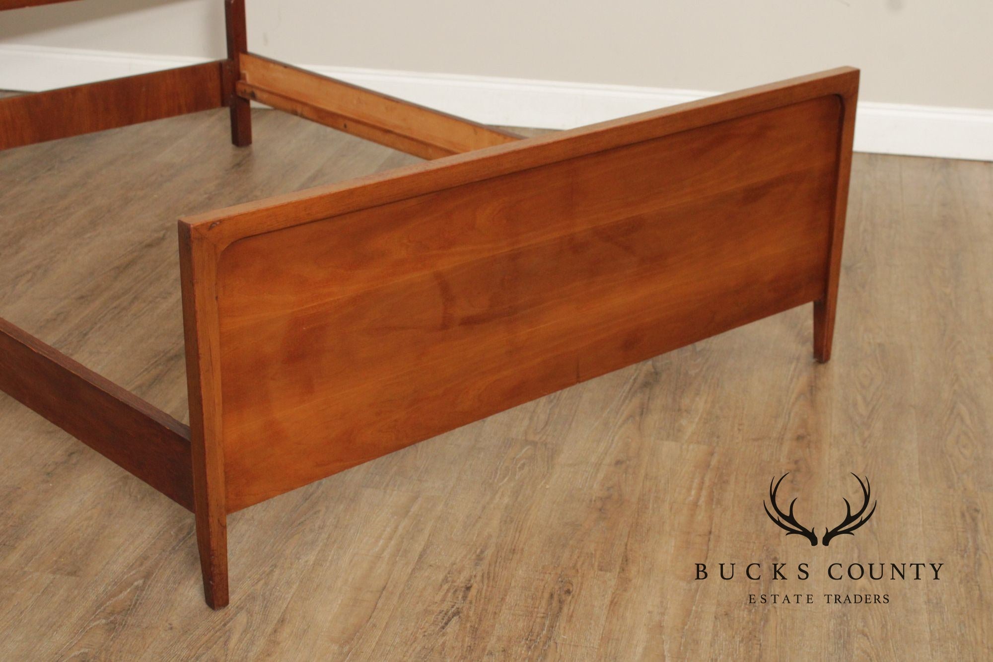 Mid Century Modern Full-Size Cherry Bed Frame