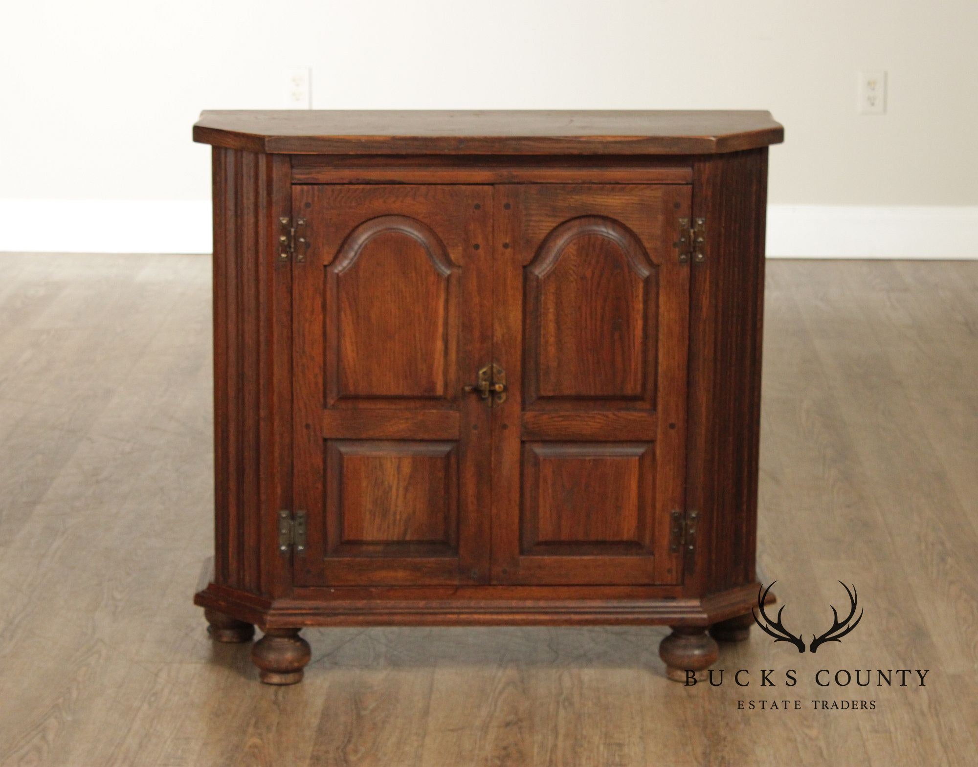 Rustic European Style Oak Console Cabinet
