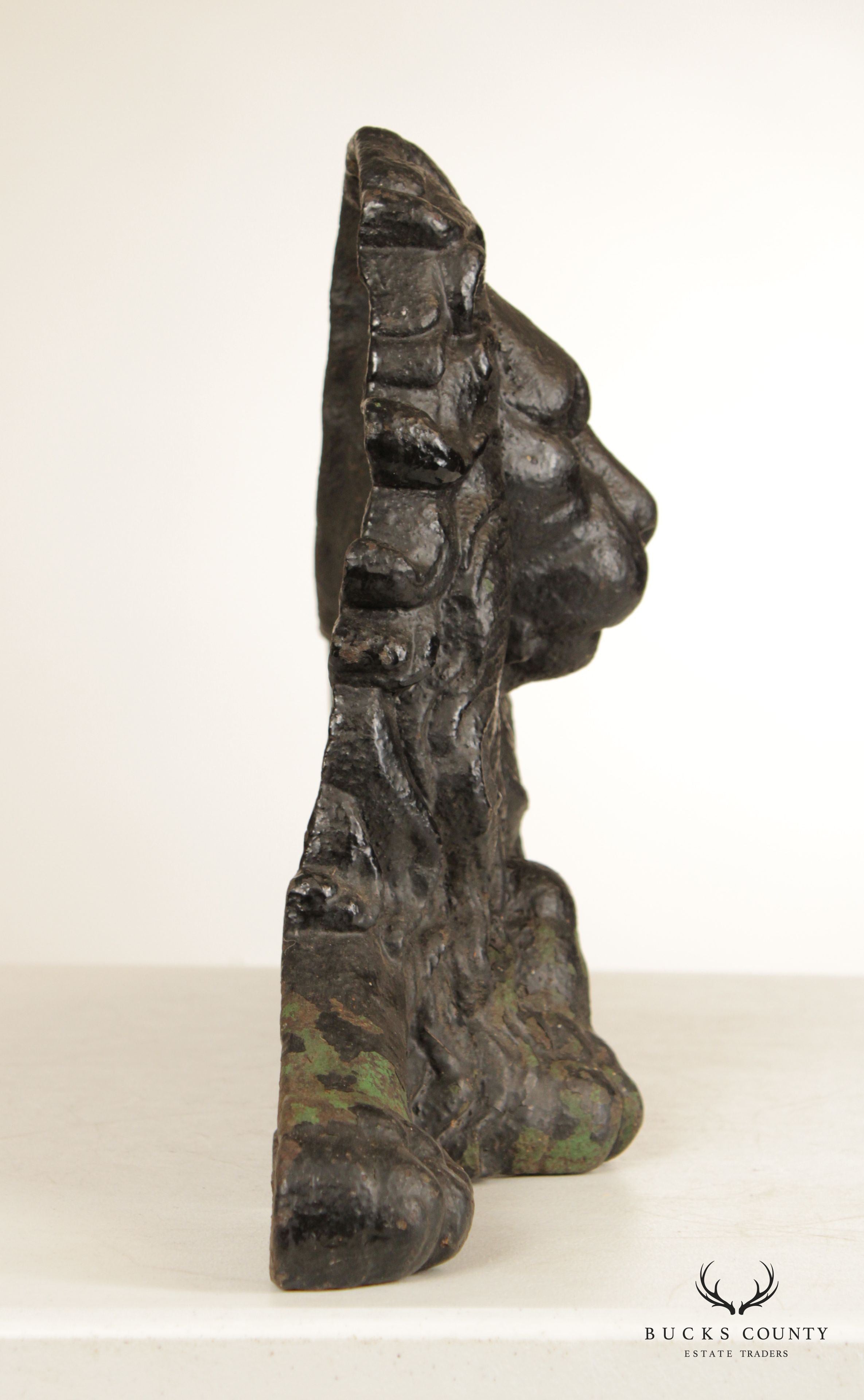 Antique Cast Iron Crouching Lion Doorstop