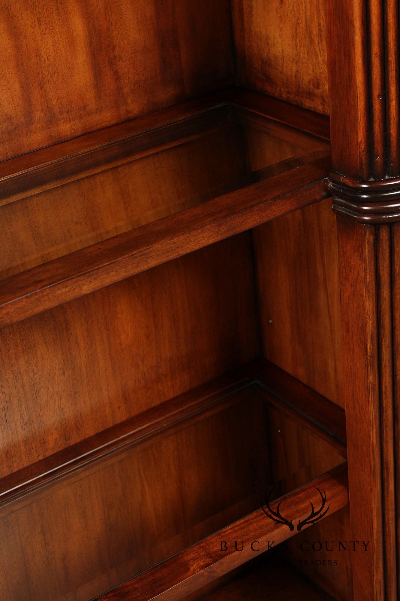 Century Furniture Pair Of Pineapple Carved Lighted Library Bookcases