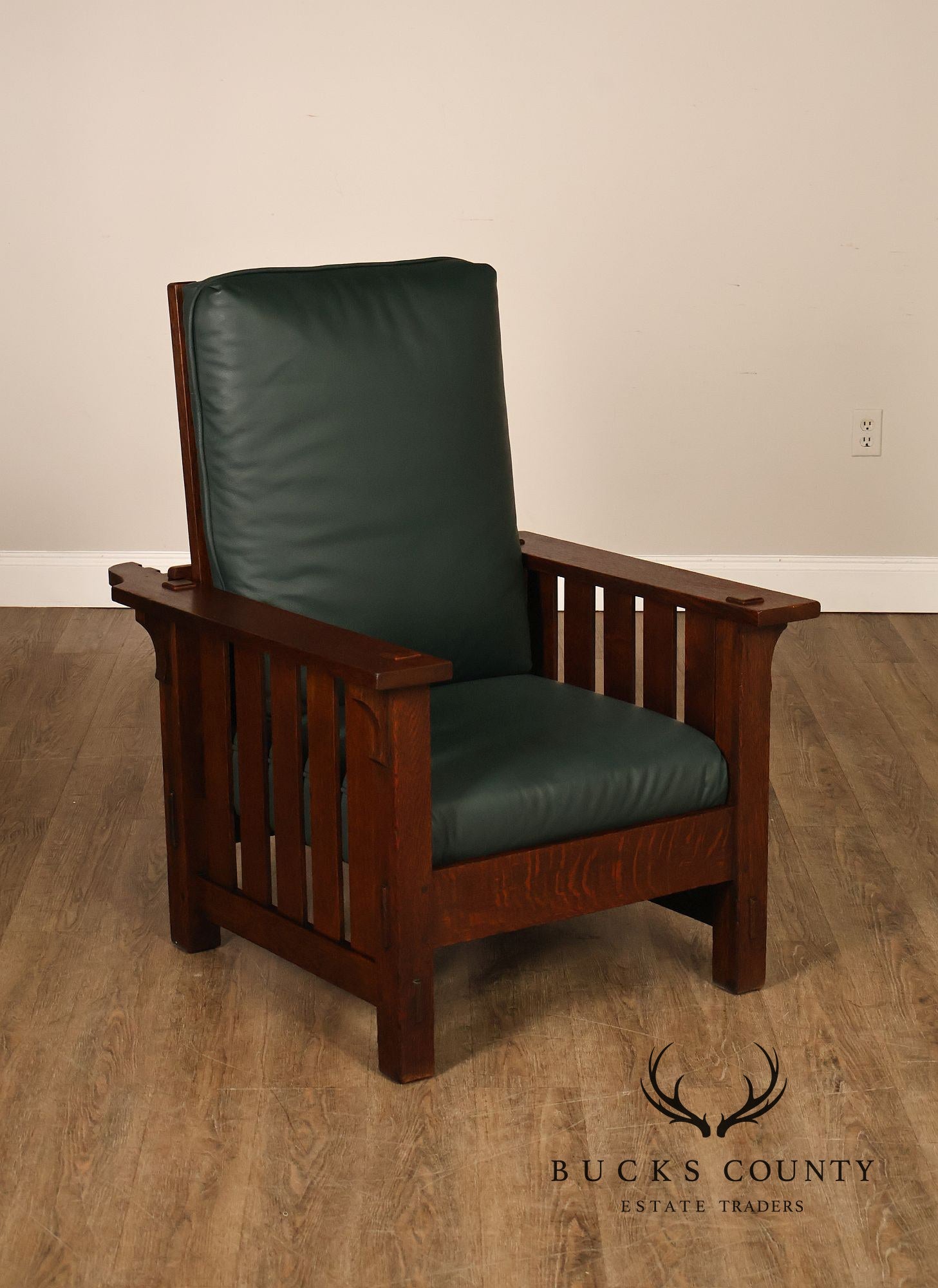L. & J.G. Stickley Mission Oak Morris Chair Model #498