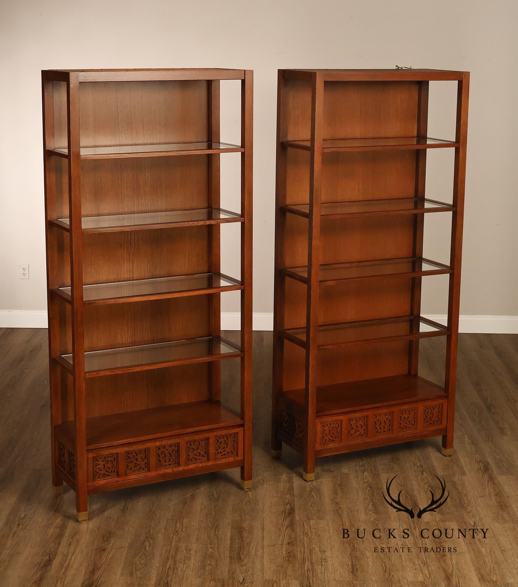 Stickley Surrey Hills Pair of Oak Bookcases