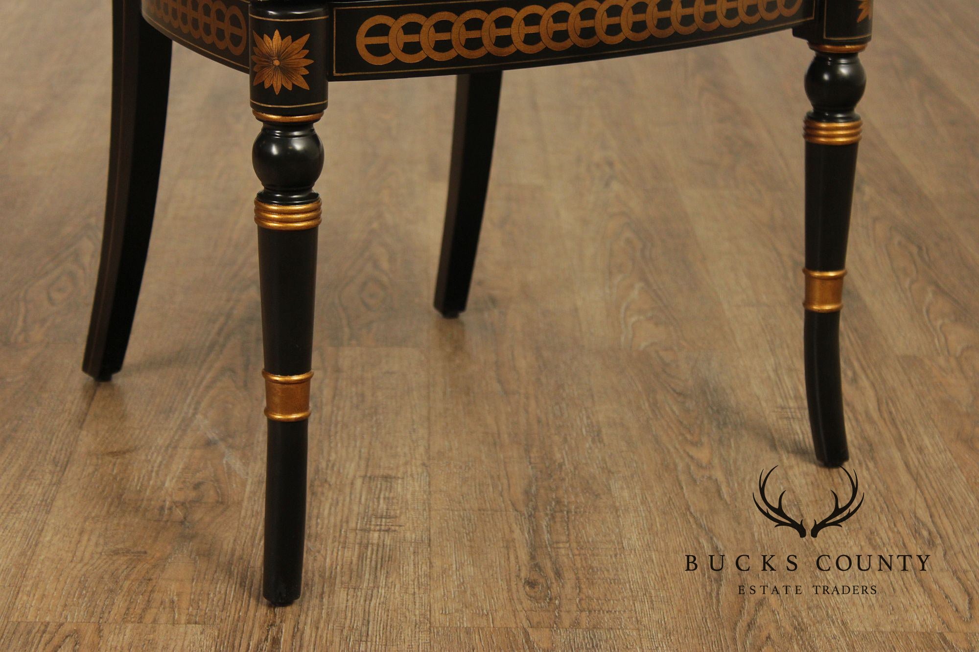 Theodore Alexander Regency Style Set Of Eight Painted And Gilt Dining Chairs