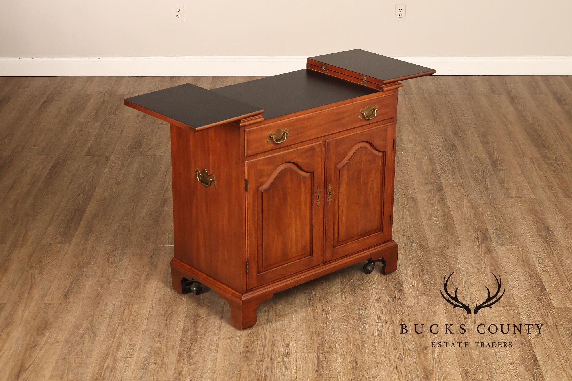 Henkel Harris Georgian Style Cherry Flip Top Server Cabinet