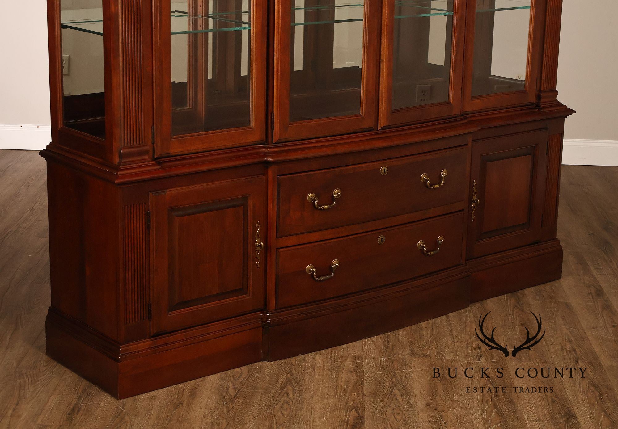 Pennsylvania House Georgian Revival Cherry Lighted Cherry China Cabinet