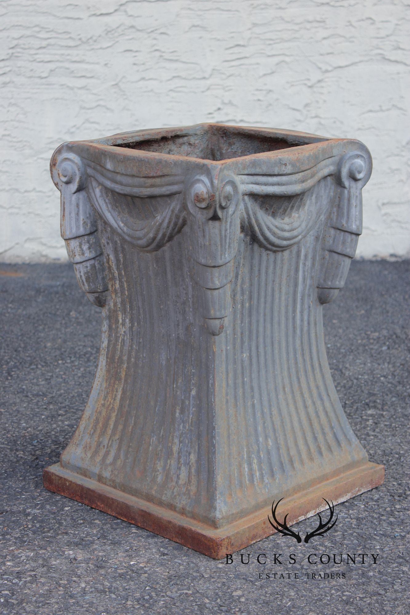 Vintage Pair of Cast Iron Garden Pedestals