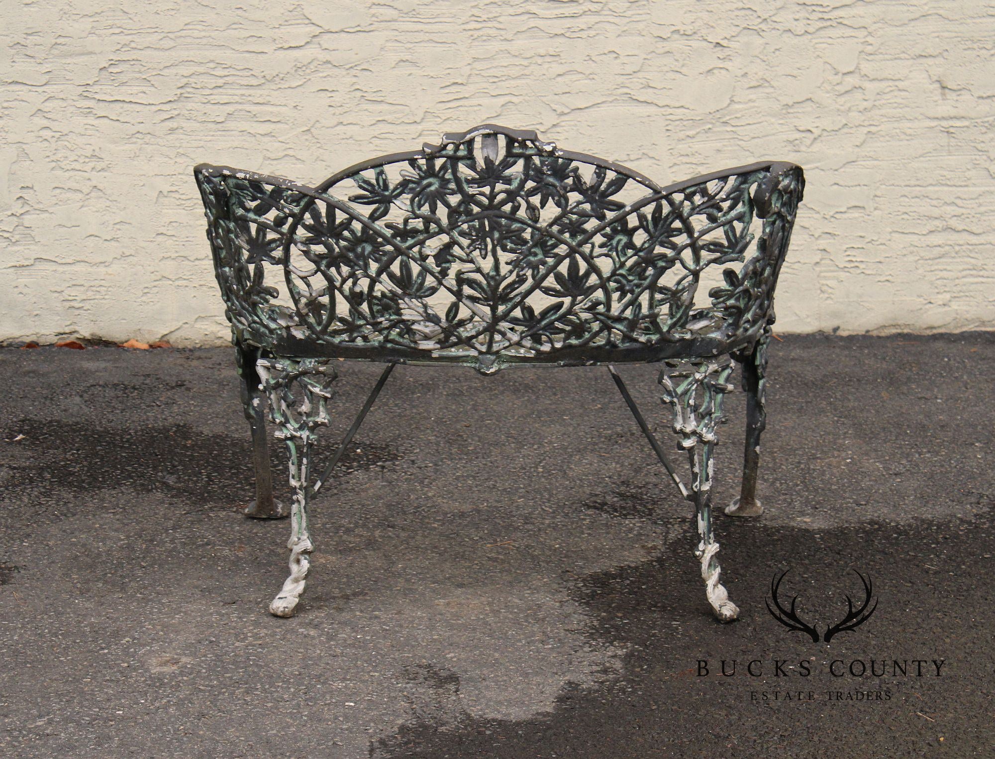 Coalbrookdale Style Vintage Cast Aluminum Garden Settee