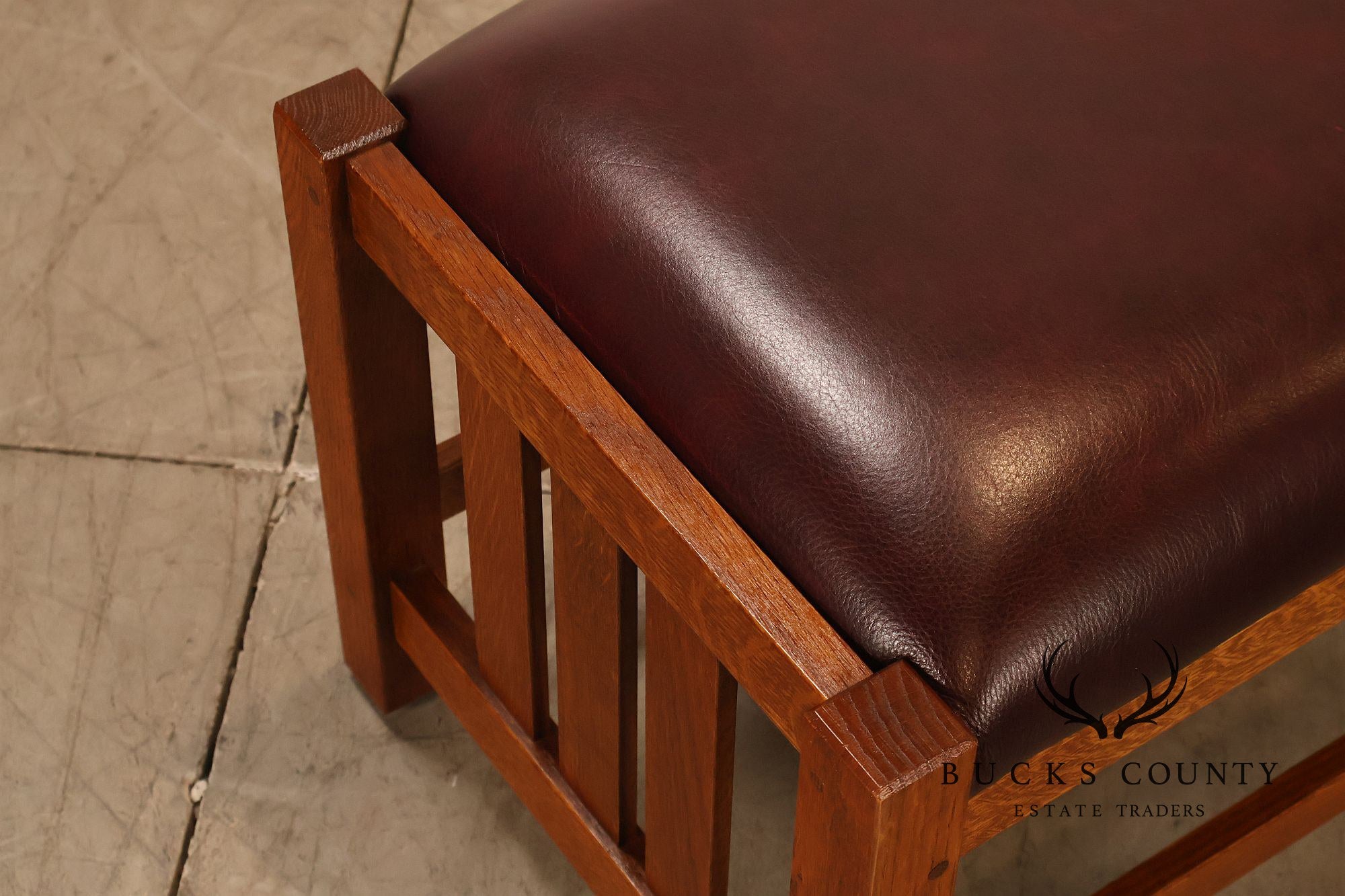 Stickley Mission Collection Oak & Leather Ottoman Footstool