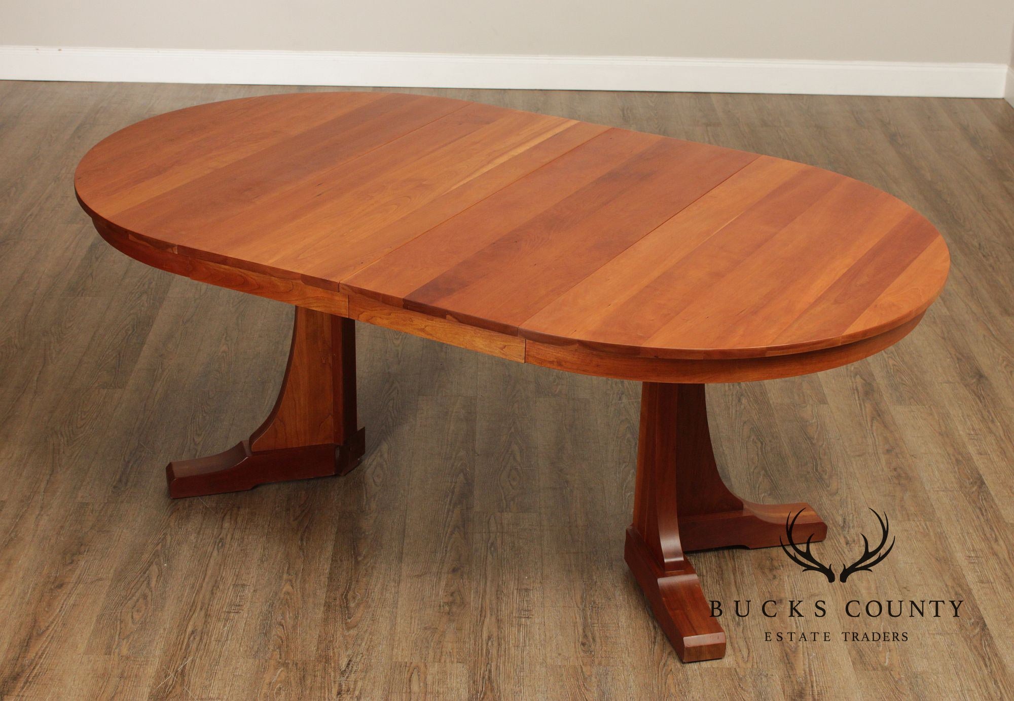 Stickley Mission Collection Round Cherry Expandable Dining Table