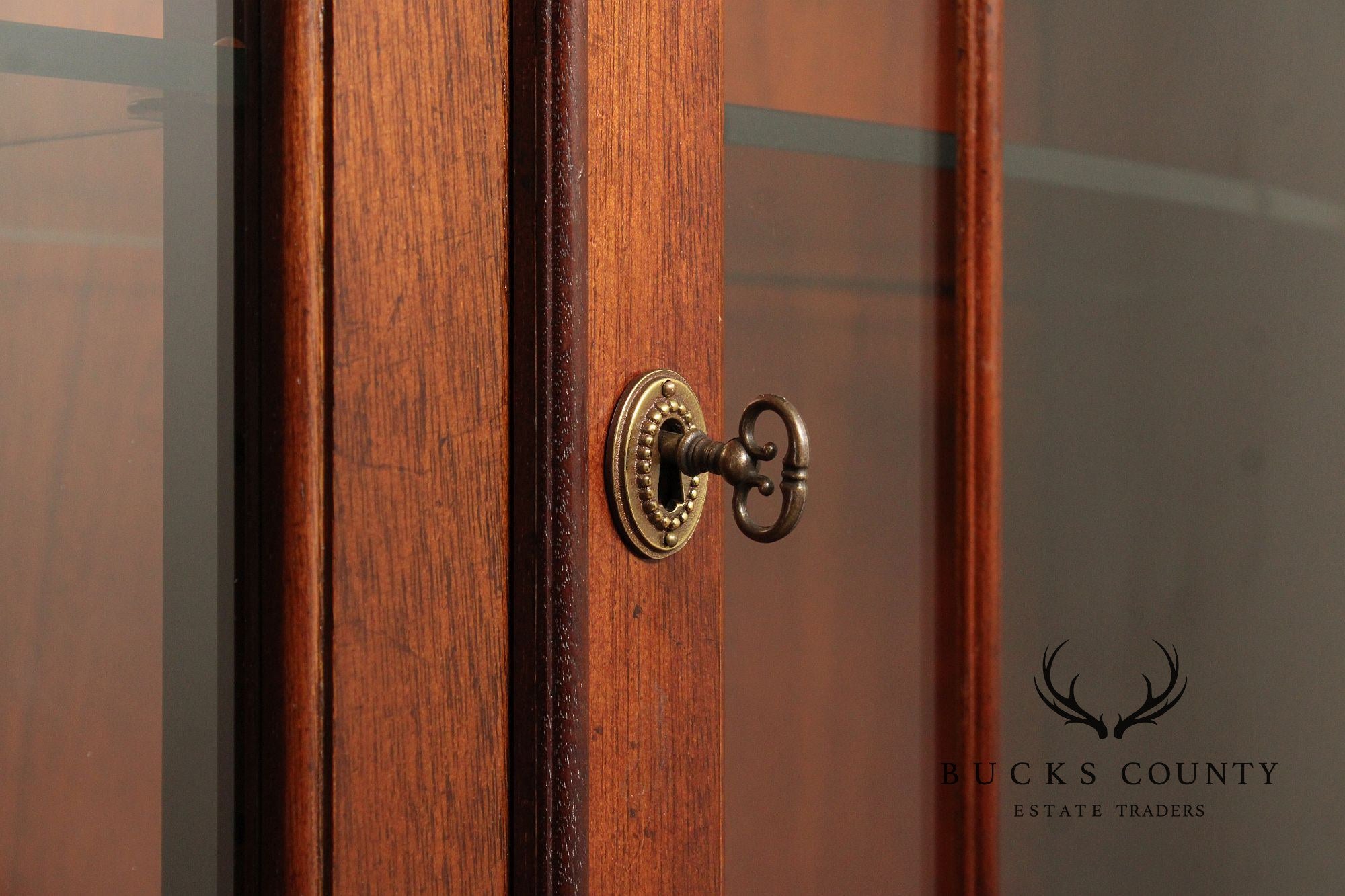 Baker Historic Charleston Collection Large Mahogany Bow Front China Cabinet